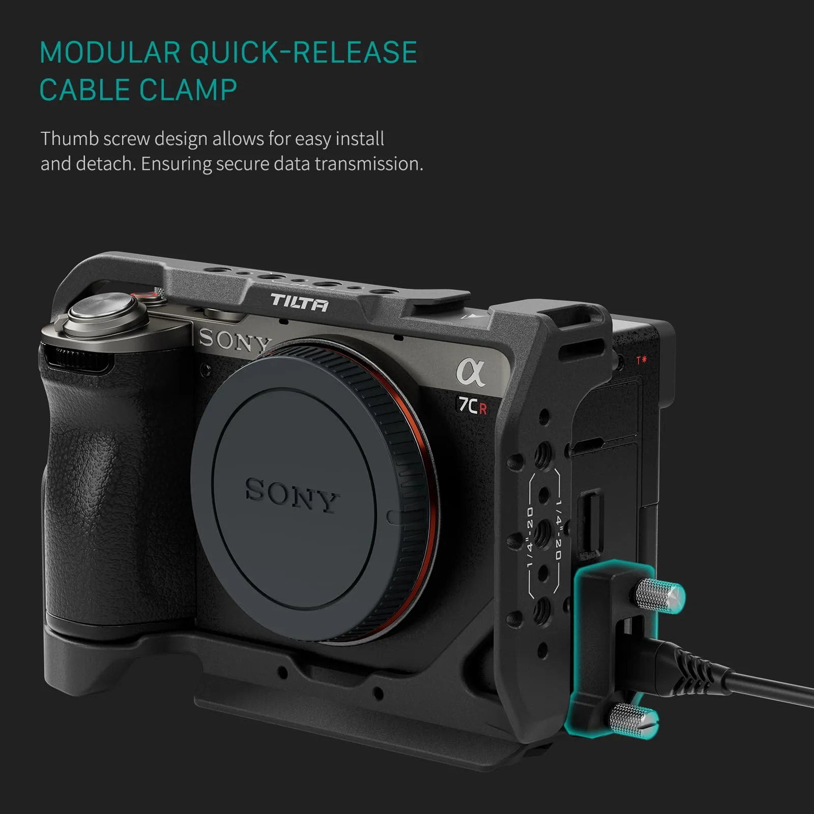 Tilta Mezza Gabbia per Sony a7C II / a7C R con Maniglia Superiore NATO, Nero TA-T60-B-B TX - immagine 5