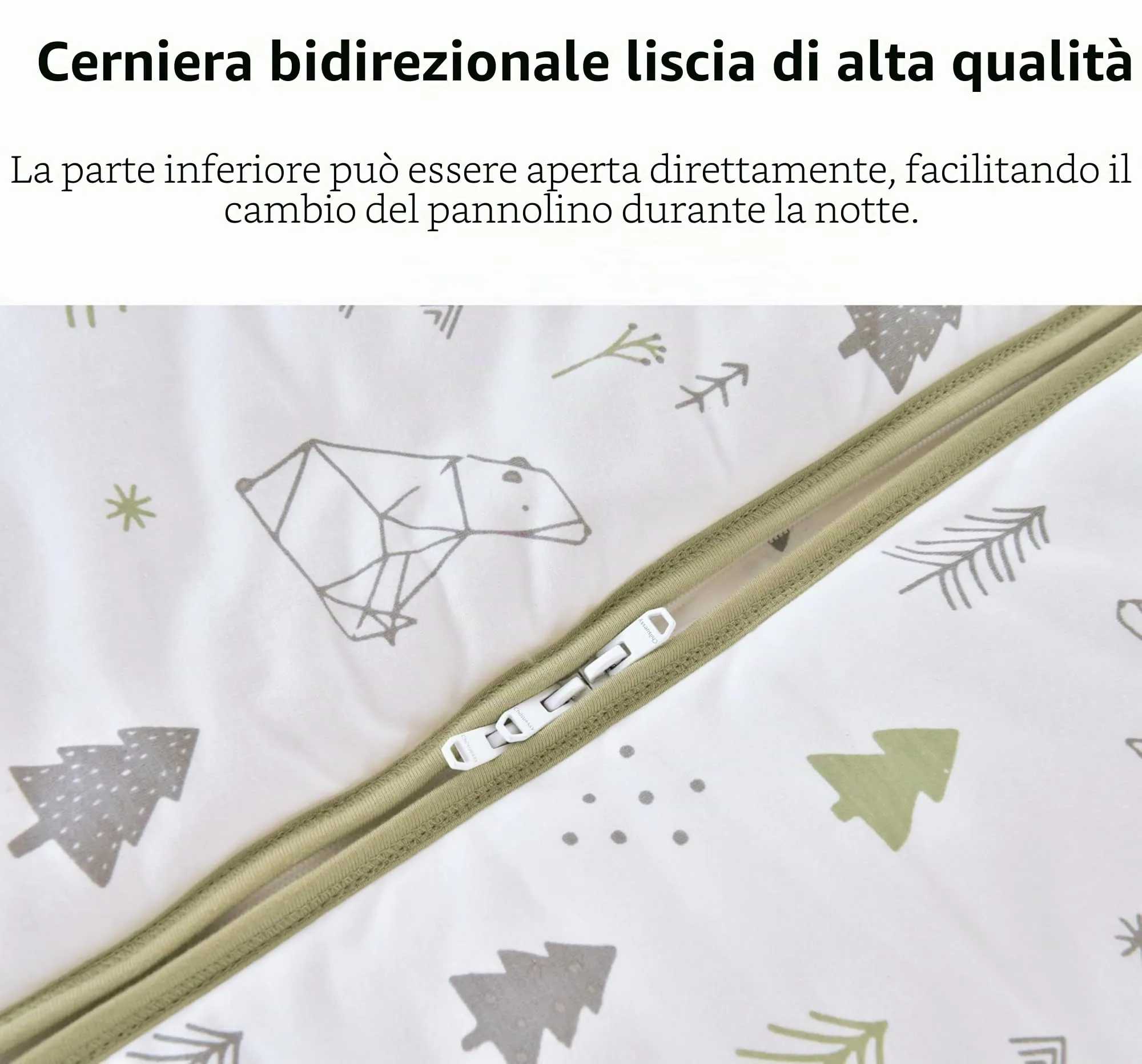 Chilsuessy Set 2 Pezzi Sacco Nanna con Gambe, 1.5 Tog, 100% Cotone, Scoiattolo e Orso della Foresta, 90 cm (Altezza Bambino 95-105 cm) - immagine 3