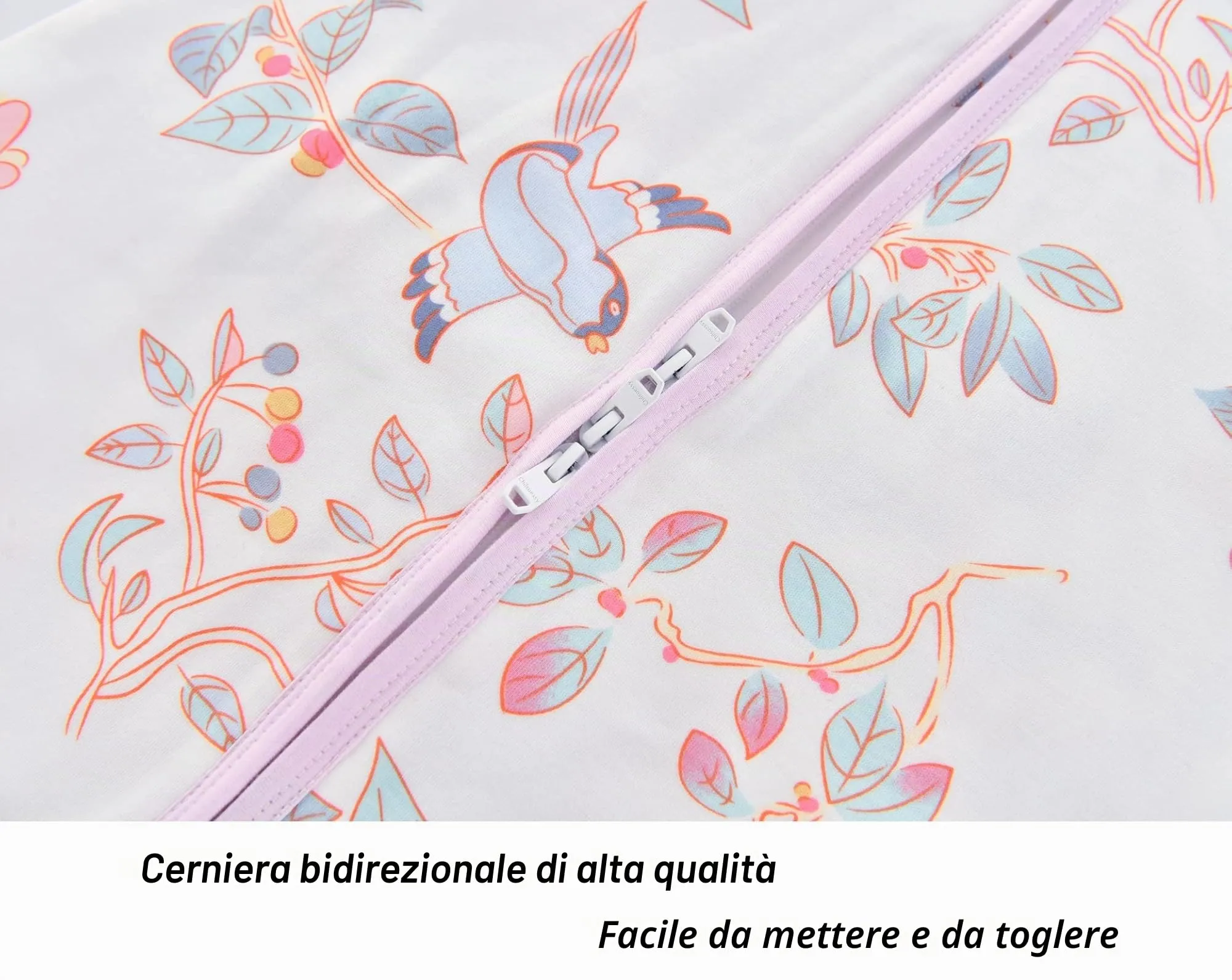 Chilsuessy Sacco Nanna con Gambe, 1.5 Tog, 100% Cotone, Magpia Primaverile, 70 cm (altezza bambino 75-85 cm) - immagine 5