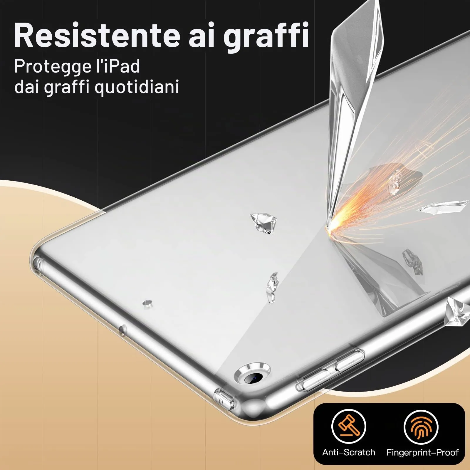 JETech Custodia Trasparente per iPad 6ª/5ª Gen, Trasparente - immagine 5