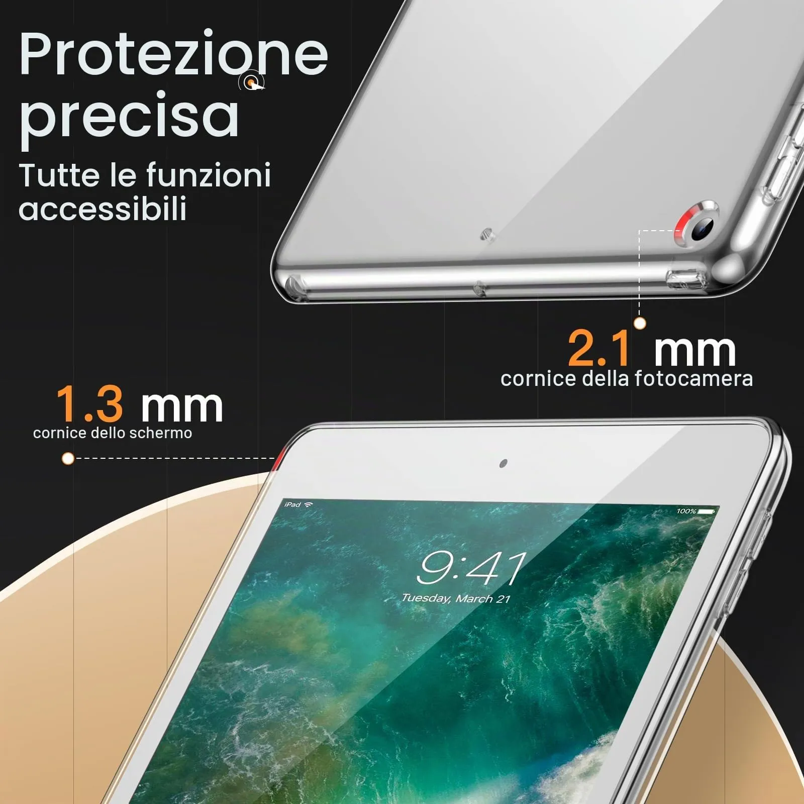 JETech Custodia Trasparente per iPad 6ª/5ª Gen, Trasparente - immagine 6