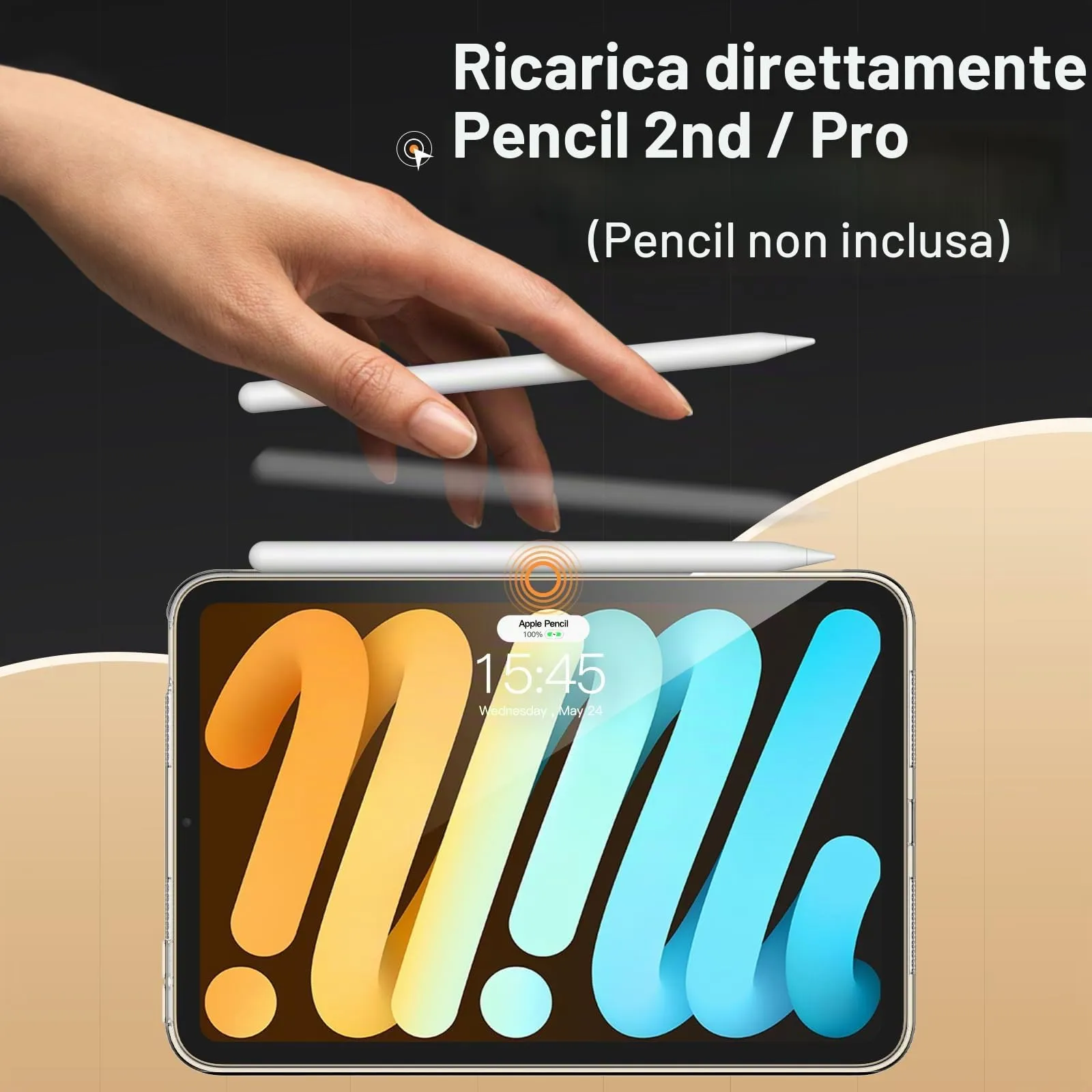 JETech Custodia Trasparente per iPad mini A17 Pro/6ª Gen, Trasparente - immagine 4
