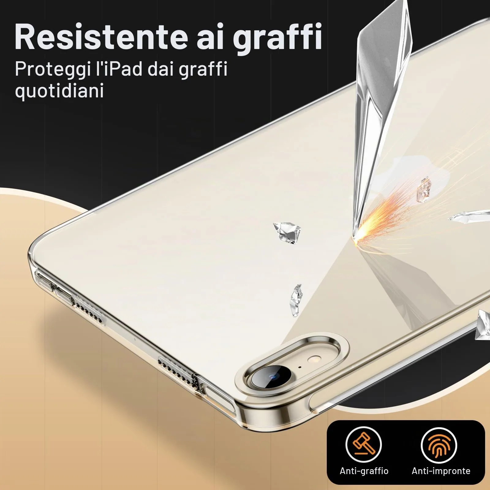 JETech Custodia Trasparente per iPad mini A17 Pro/6ª Gen, Trasparente - immagine 5