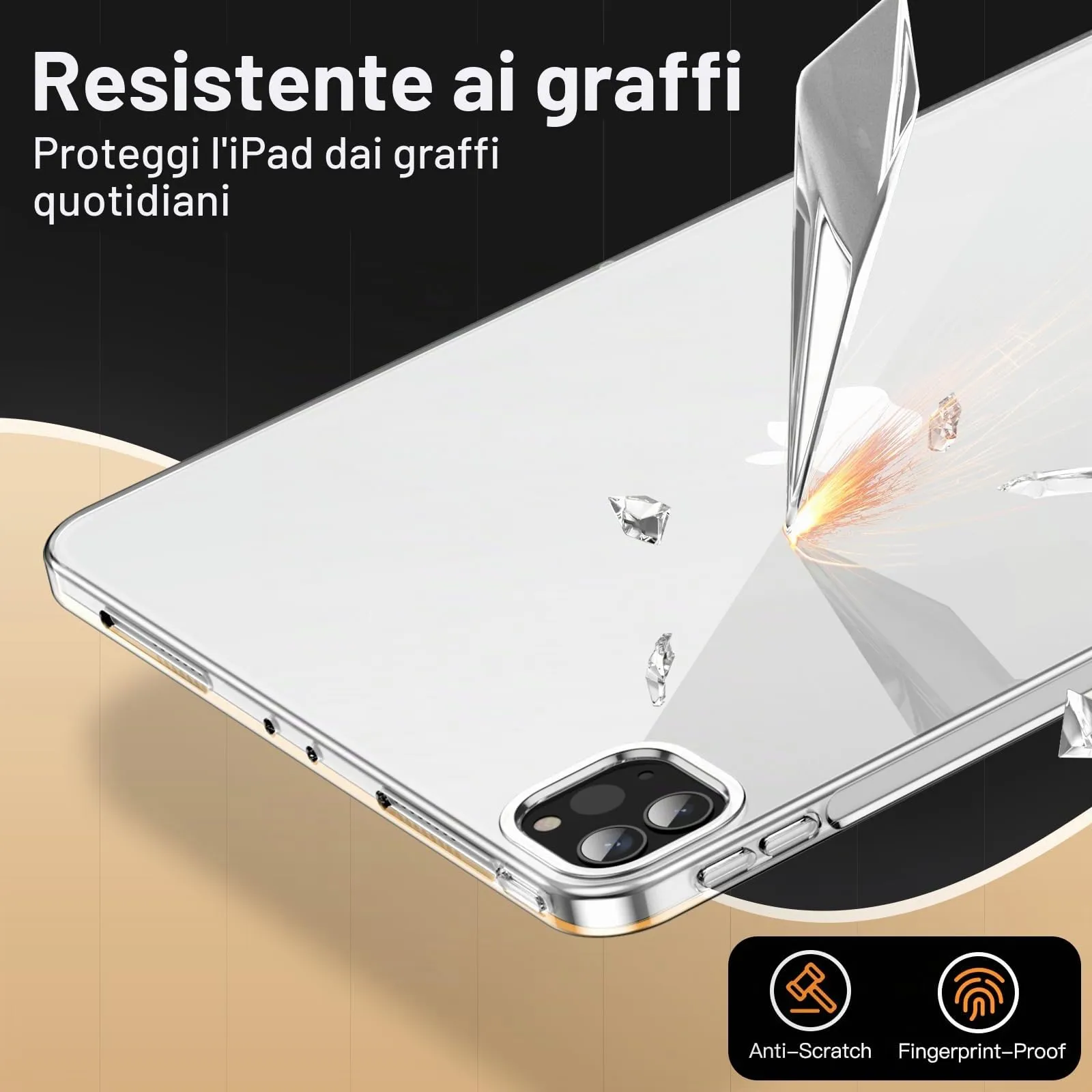 JETech Custodia Trasparente per iPad Pro 11" 4/3/2, Trasparente - immagine 5