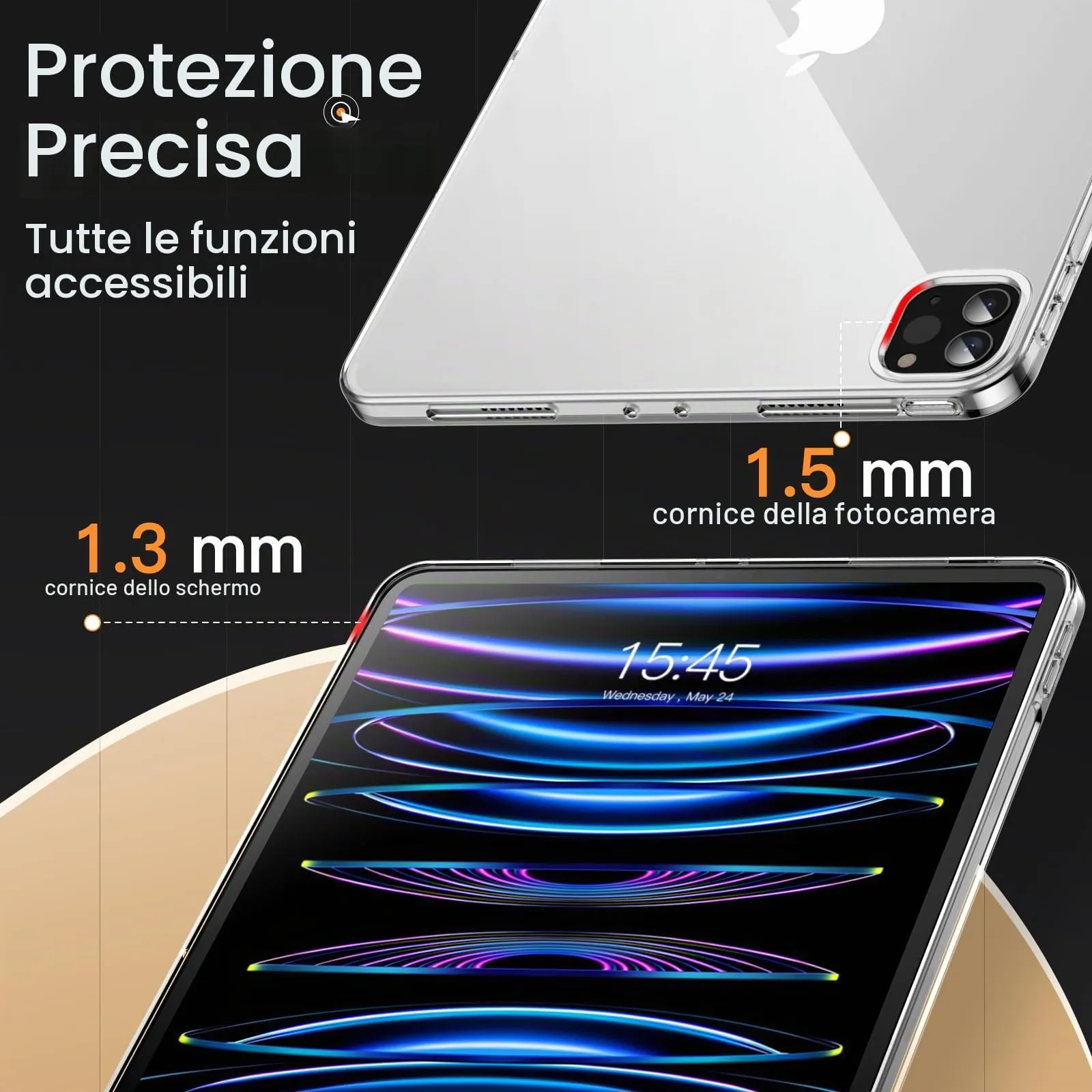 JETech Custodia Trasparente per iPad Pro 11" 4/3/2, Trasparente - immagine 6