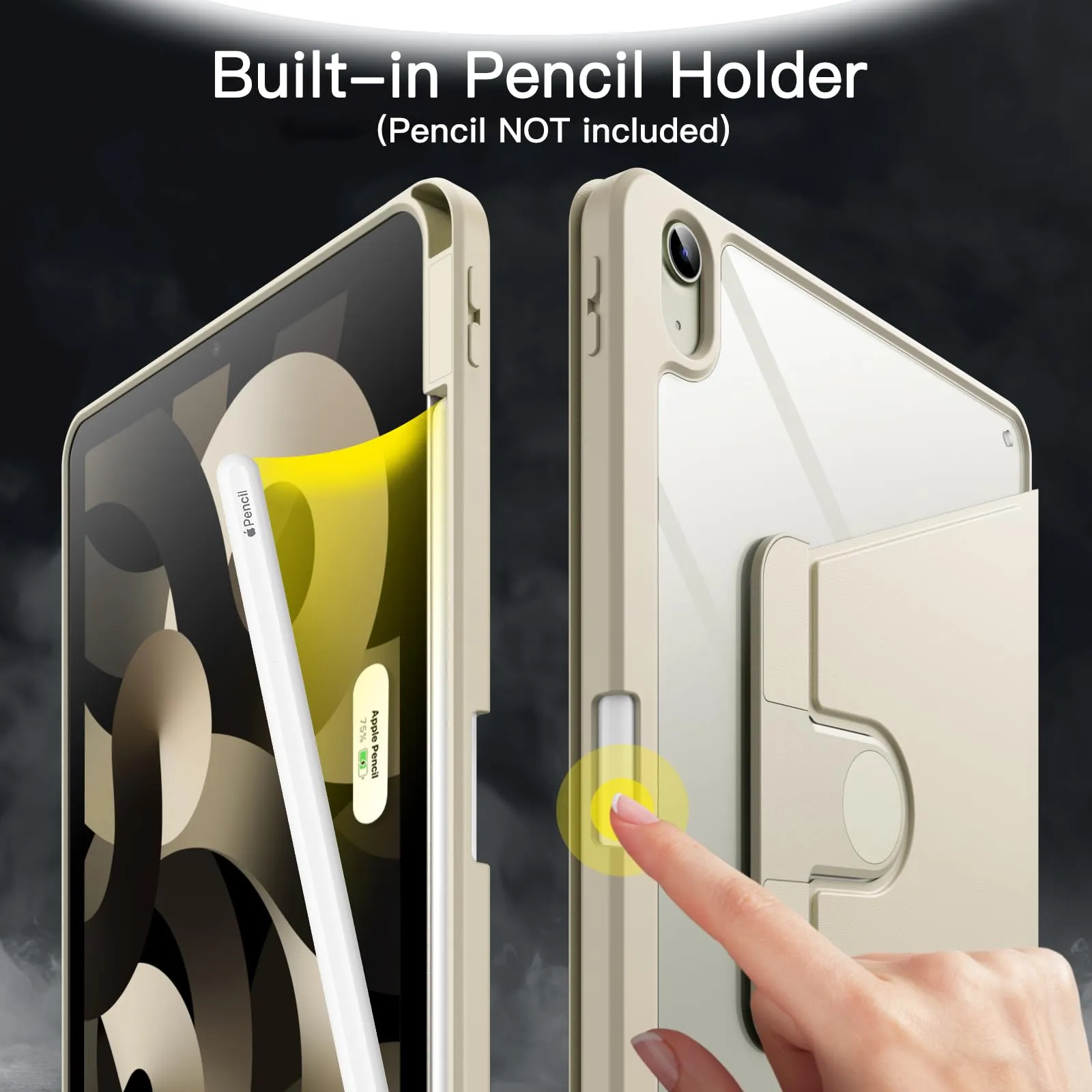 JETech Custodia Girevole per iPad Air 11" M4/M3/M2, Air 5/4, Galassia - immagine 5