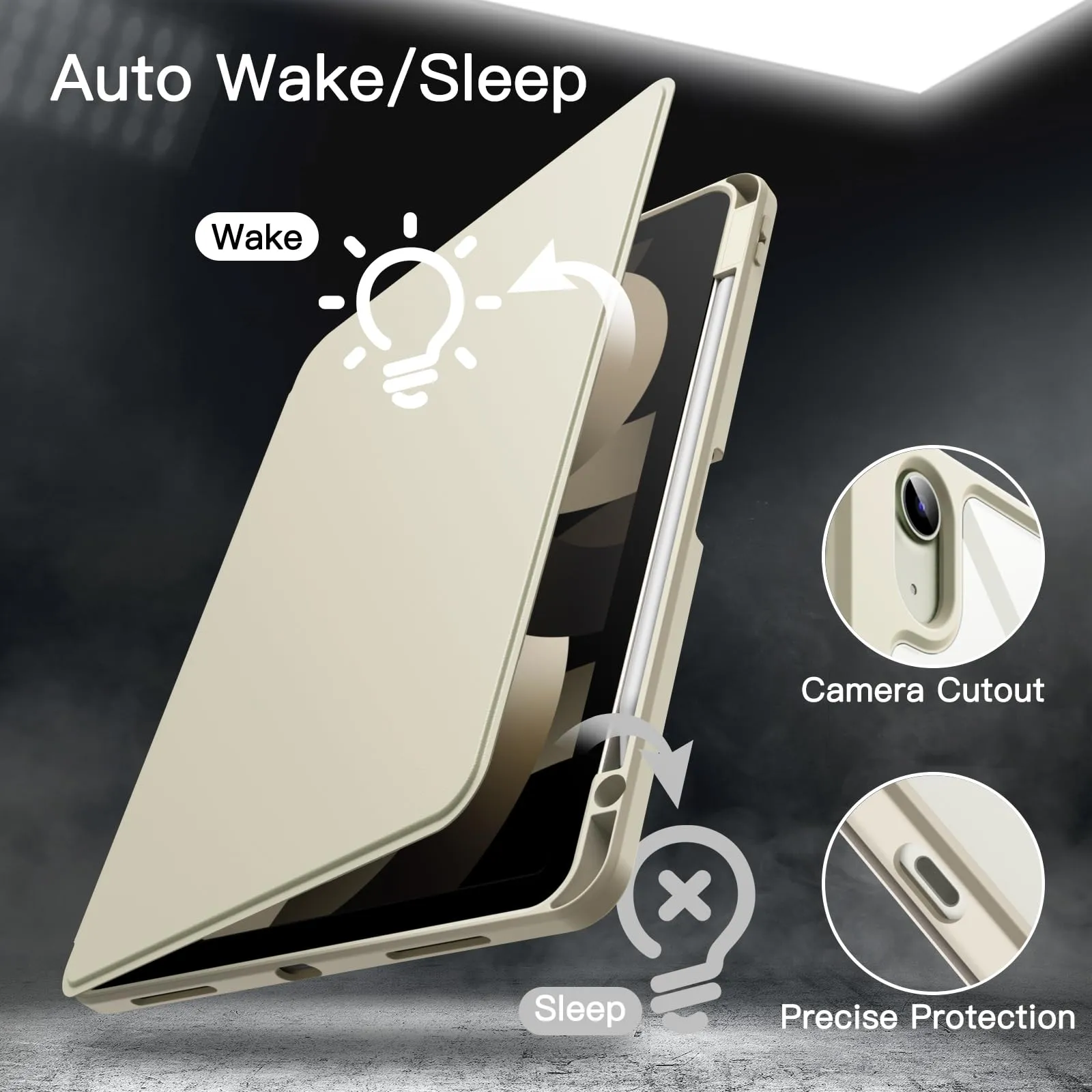 JETech Custodia Girevole per iPad Air 11" M4/M3/M2, Air 5/4, Galassia - immagine 6