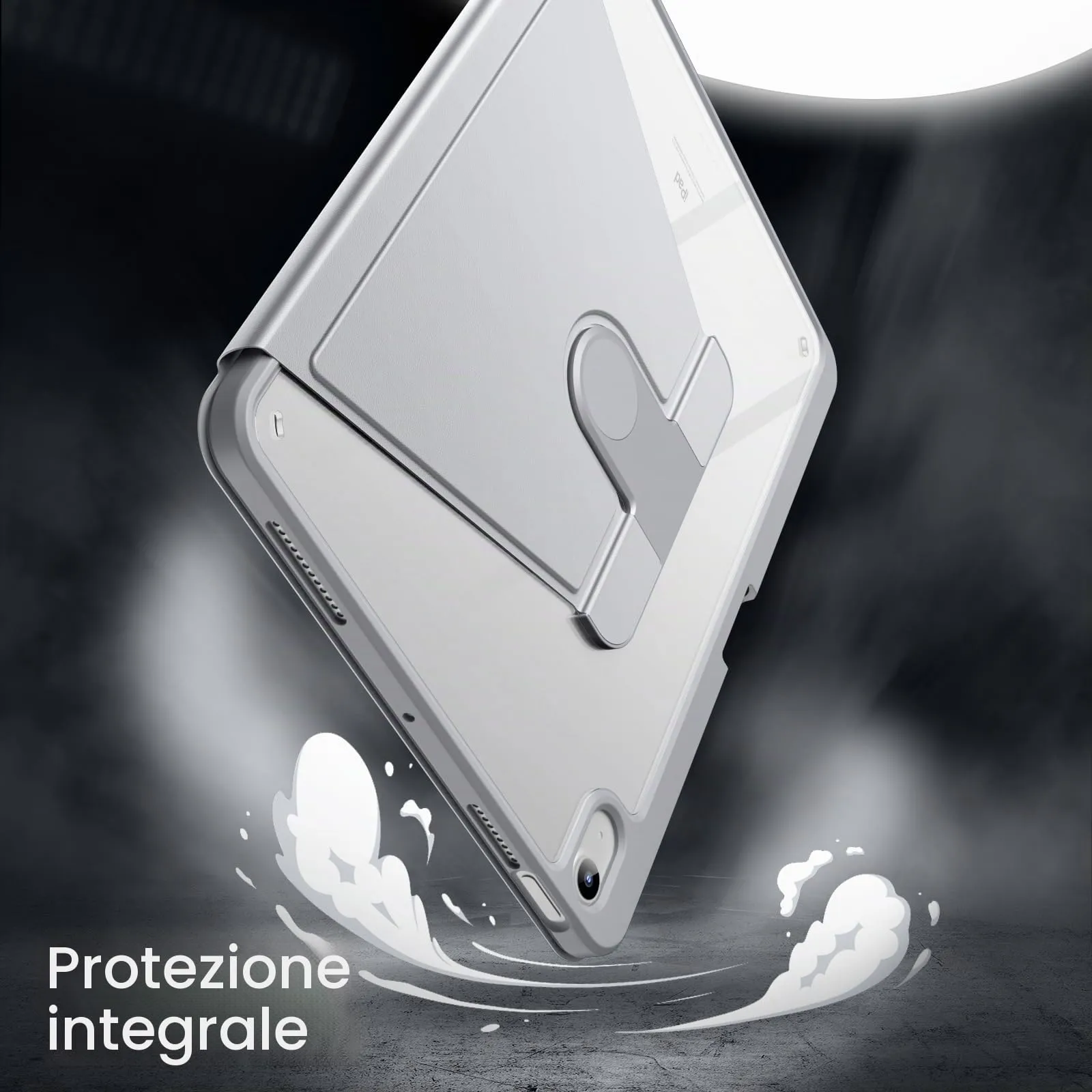 JETech Custodia Girevole per iPad Air 11" M4/M3/M2 & Air 5/4, Argento - immagine 4