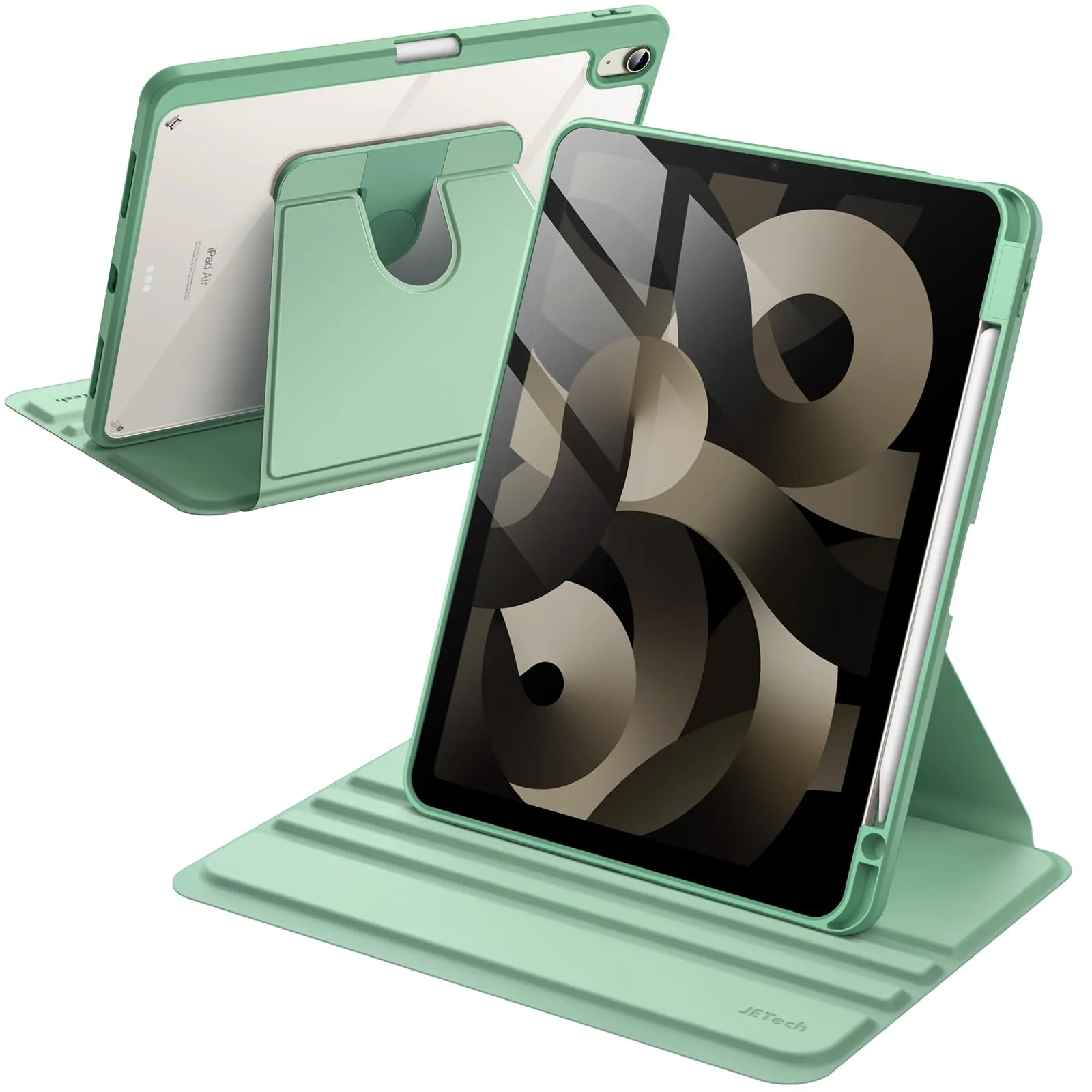 JETech Custodia Girevole per iPad Air 11" M4/M3/M2 & Air 5/4, Verde - immagine 1
