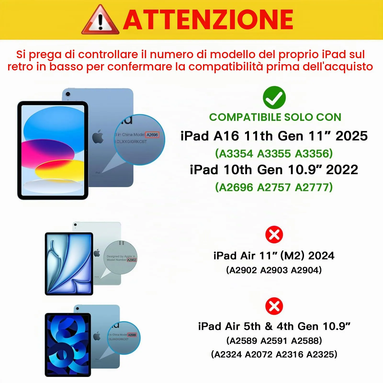 ProCase Vetro Temperato per iPad 10 Generazione 10,9 Pollici / iPad 11 Generazione A16 11 Pollici (A3354 A3355 A3356 A2696 A2757 A2777) - 10 Pezzi - immagine 2