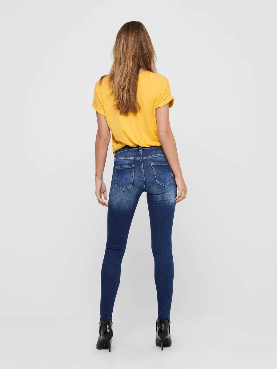 ONLY ONLBLUSH Vita Media Skinny Fit Jeans, Blu Jeans Scuro, (S) W x 32L - immagine 3