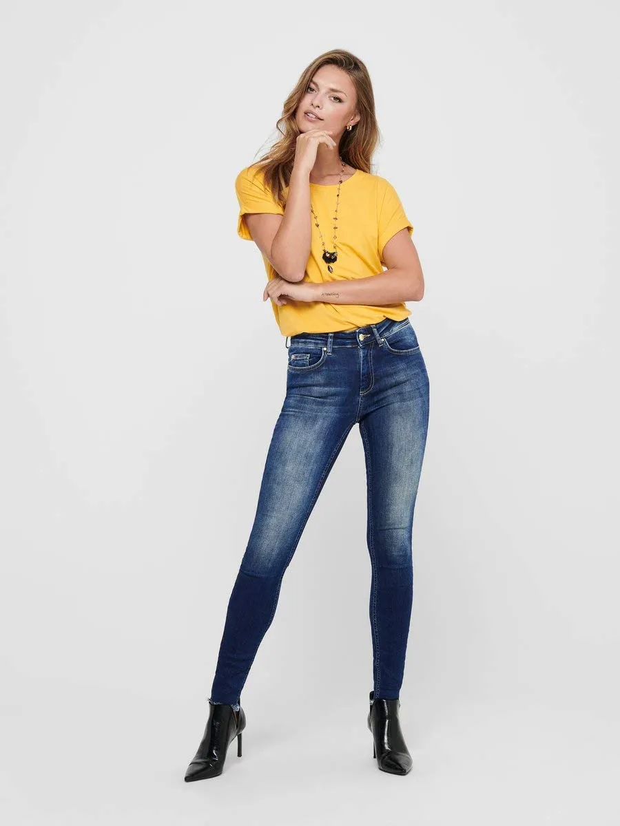 ONLY ONLBLUSH Vita Media Skinny Fit Jeans, Blu Jeans Scuro, (S) W x 32L - immagine 5