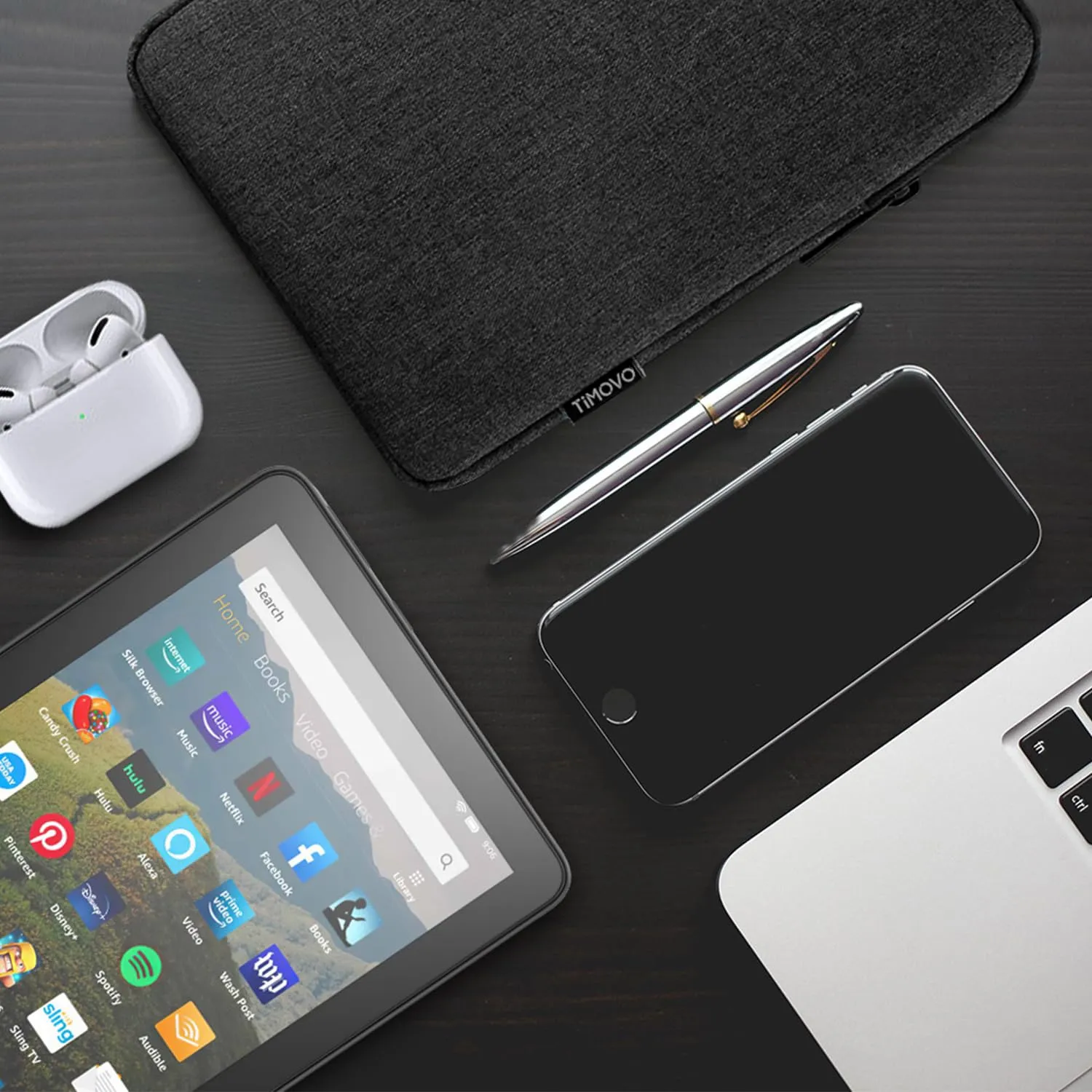 TiMOVO Custodia per Tablet 8-9 Pollici con Tasche, Nero - immagine 7