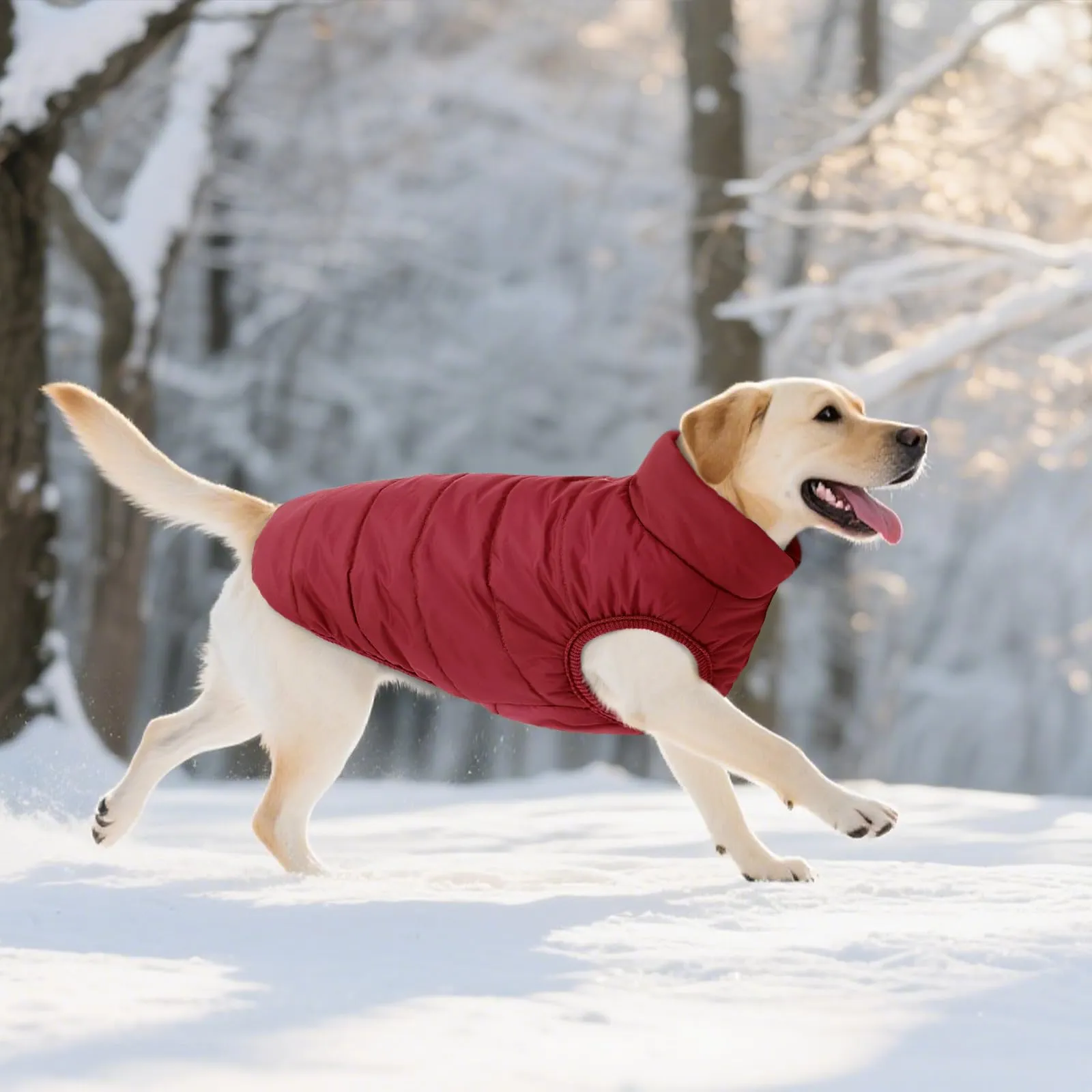 ASENKU Cappotto Impermeabile Inverno per Cane Grande, 3XL, Rosso - immagine 8