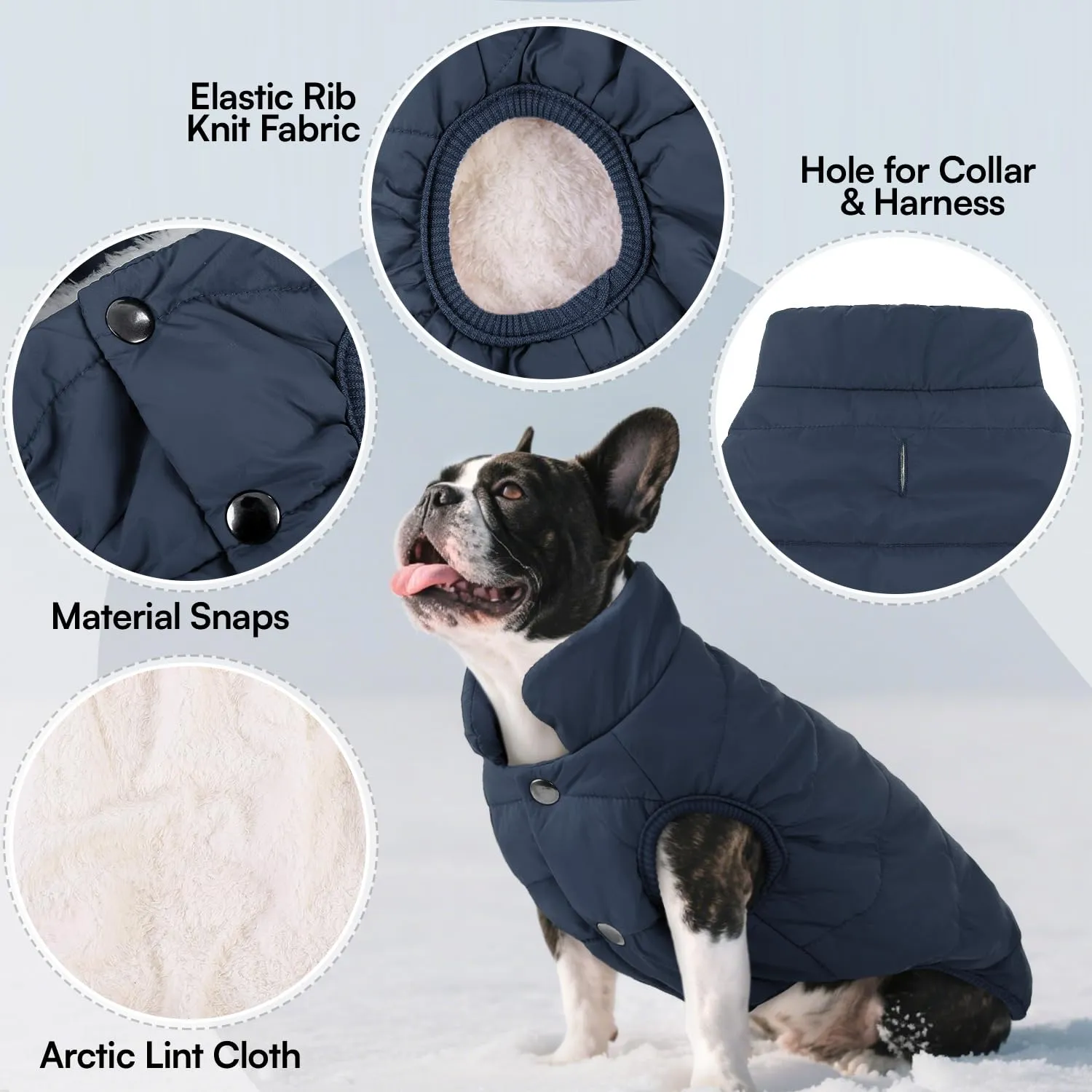 ASENKU Cappotto Invernale Impermeabile per Cane Grande, Taglia XXL, Blu - immagine 2
