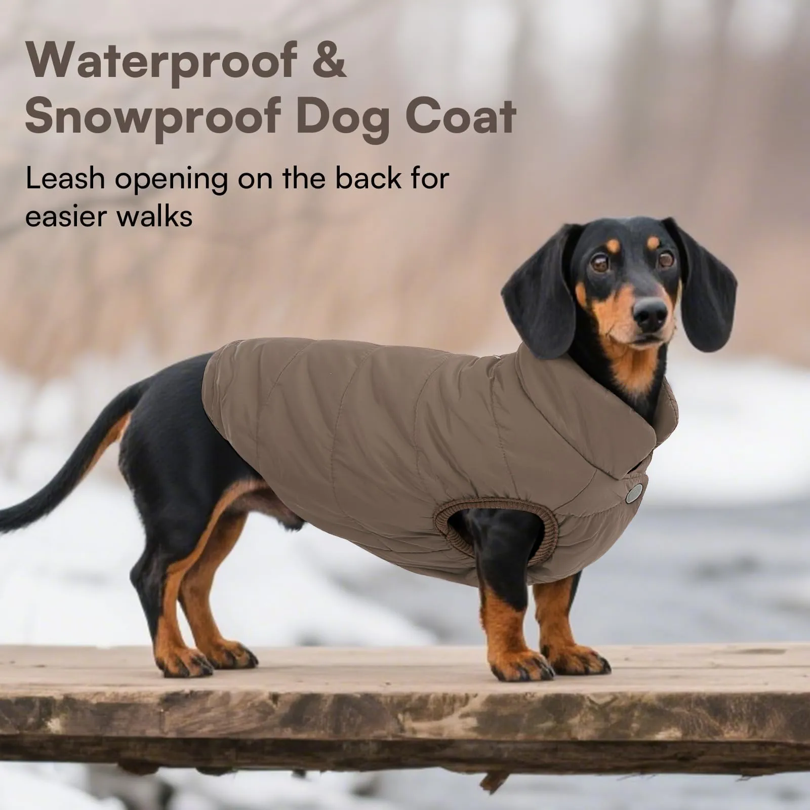 ASENKU Cappotto Invernale Impermeabile per Cane Grande, XL, Marrone - immagine 5