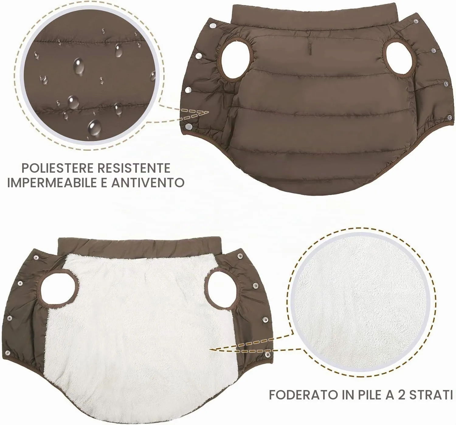 ASENKU Cappotto Inverno per Cane, Impermeabile con Fodera in Pile Artica, Taglia S - immagine 4