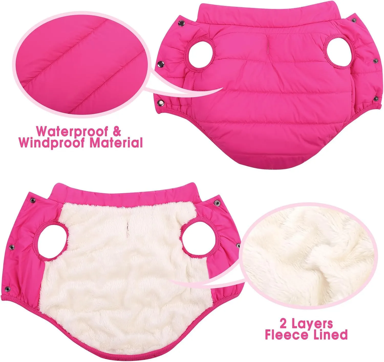 ASENKU Cappotto Impermeabile per Cane Grande, XL, Rosa - immagine 4
