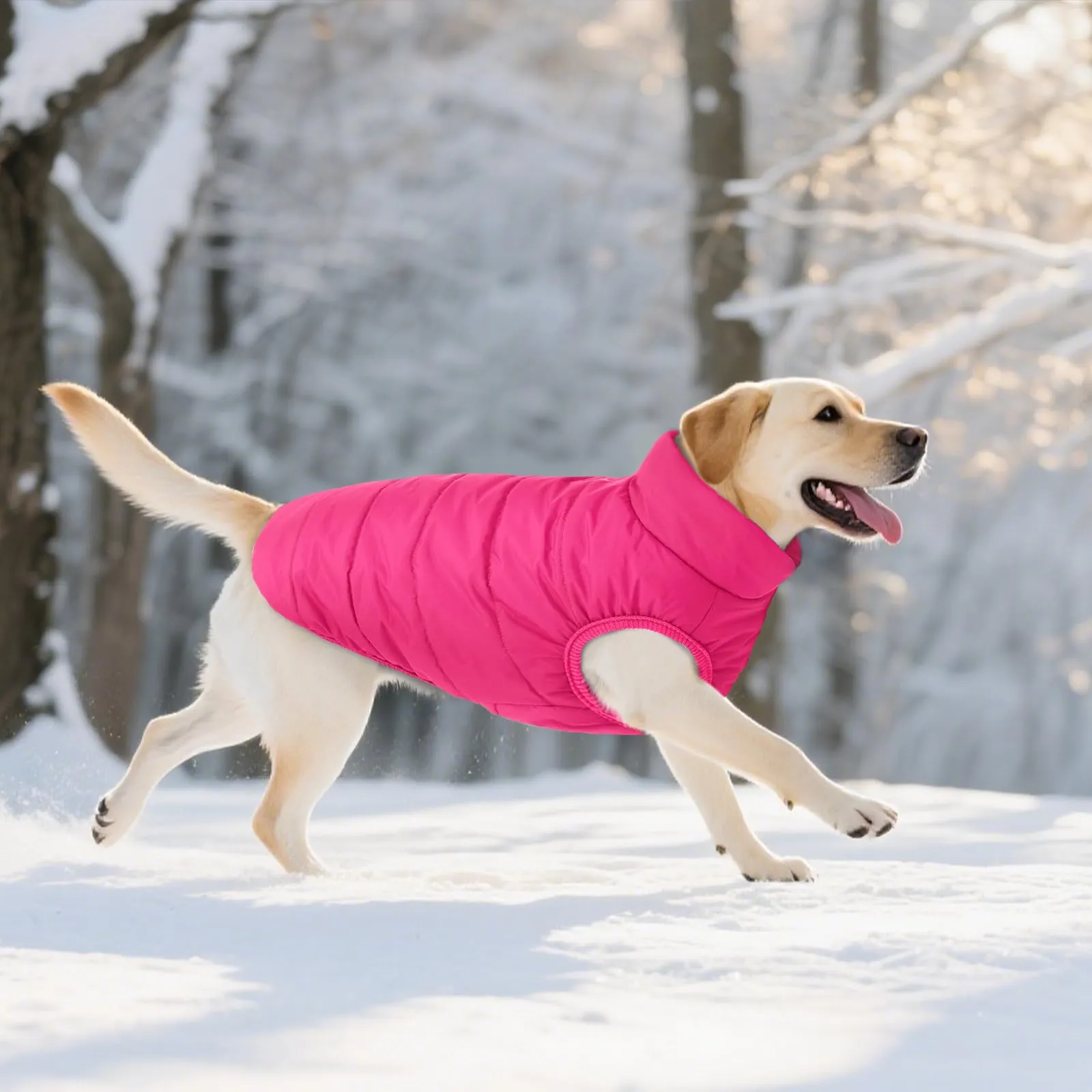 ASENKU Cappotto Impermeabile Inverno per Cane, Fodera Polare, Taglia L, Rosa - immagine 8