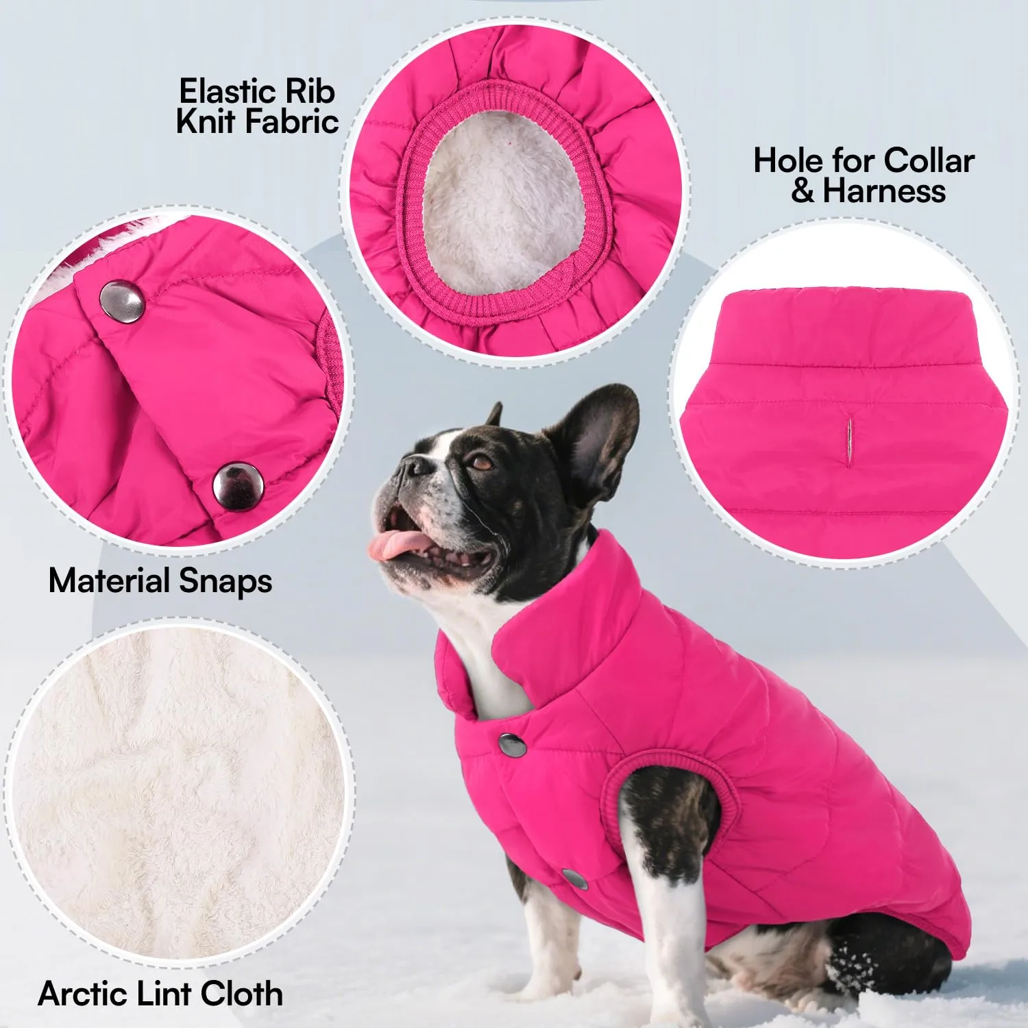 ASENKU Cappotto Impermeabile Invernale per Cani con Fodera in Lana - immagine 2