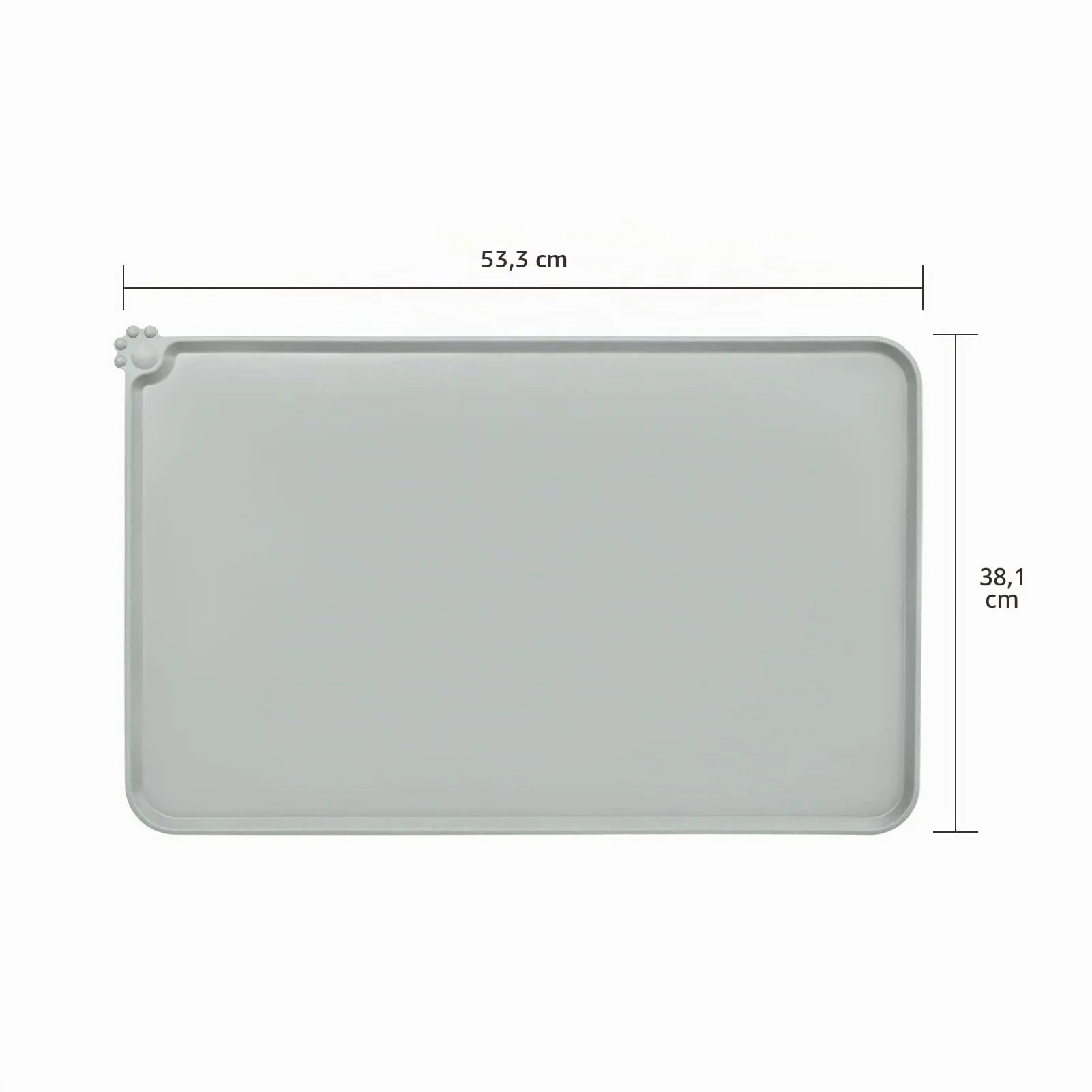 AUDWUD Tappetino Impermeabile in Silicone Antiscivolo per Ciotole Animali, 53x38 cm, Nebbia - immagine 4