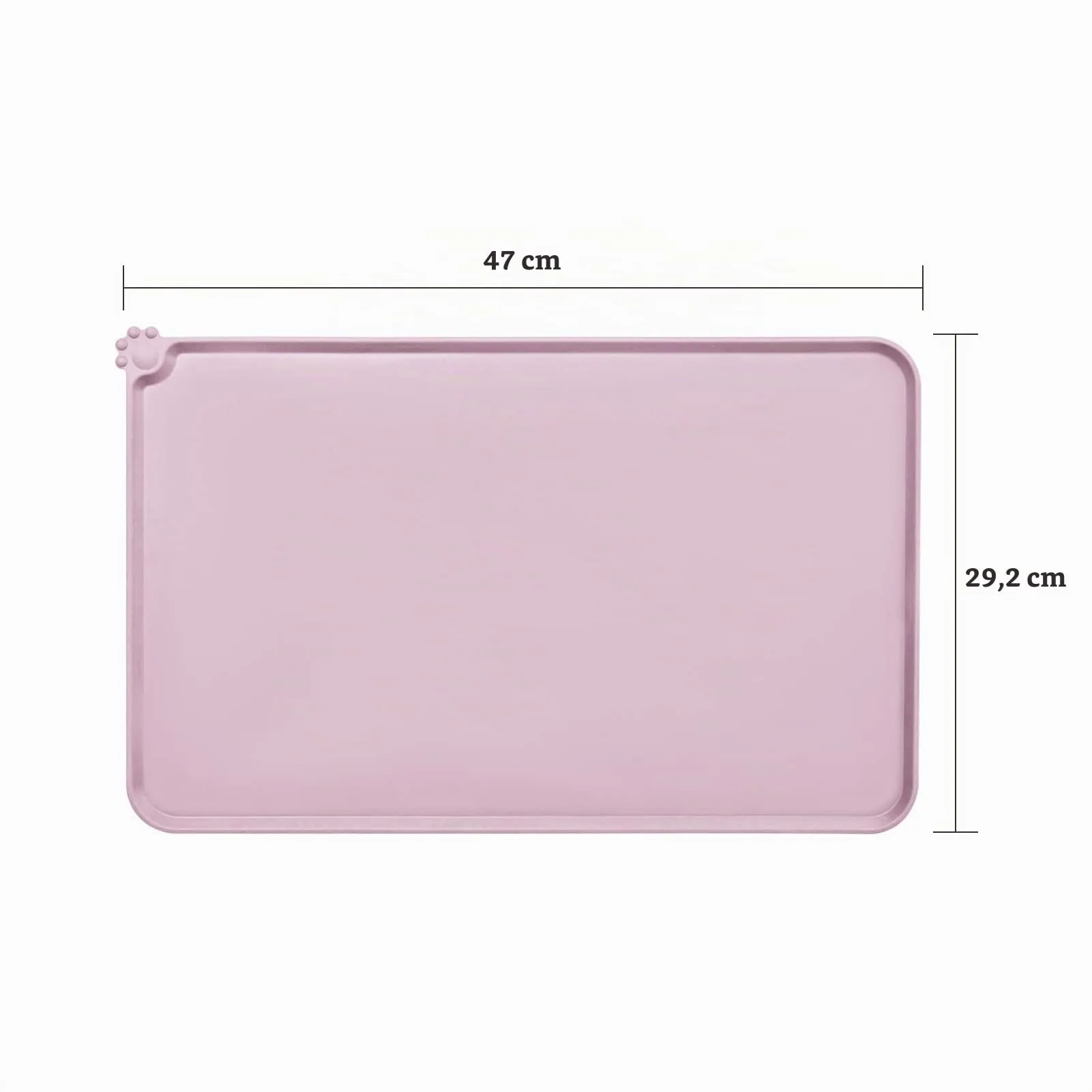 AUDWUD Tappetino in silicone impermeabile e antiscivolo per ciotole animali, 47x30 cm, Rosa pesca - immagine 4