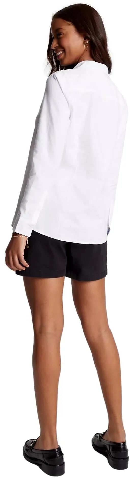 Tommy Hilfiger Camicia Donna Roll Tab Button Down Bianco Ottico, M - immagine 4