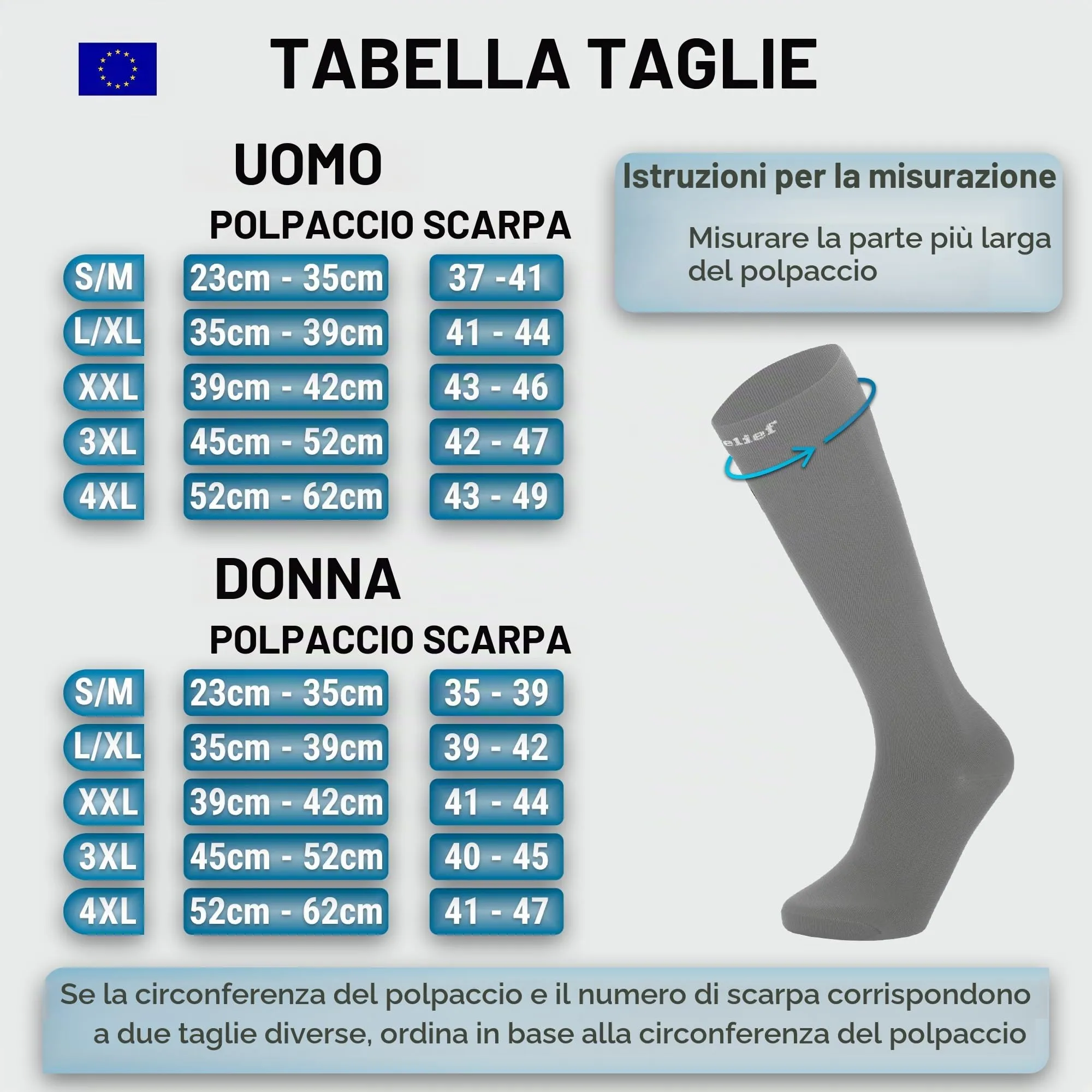 360 Relief Calze Compressione Graduata Donna e Uomo, Calze Elastiche - immagine 2