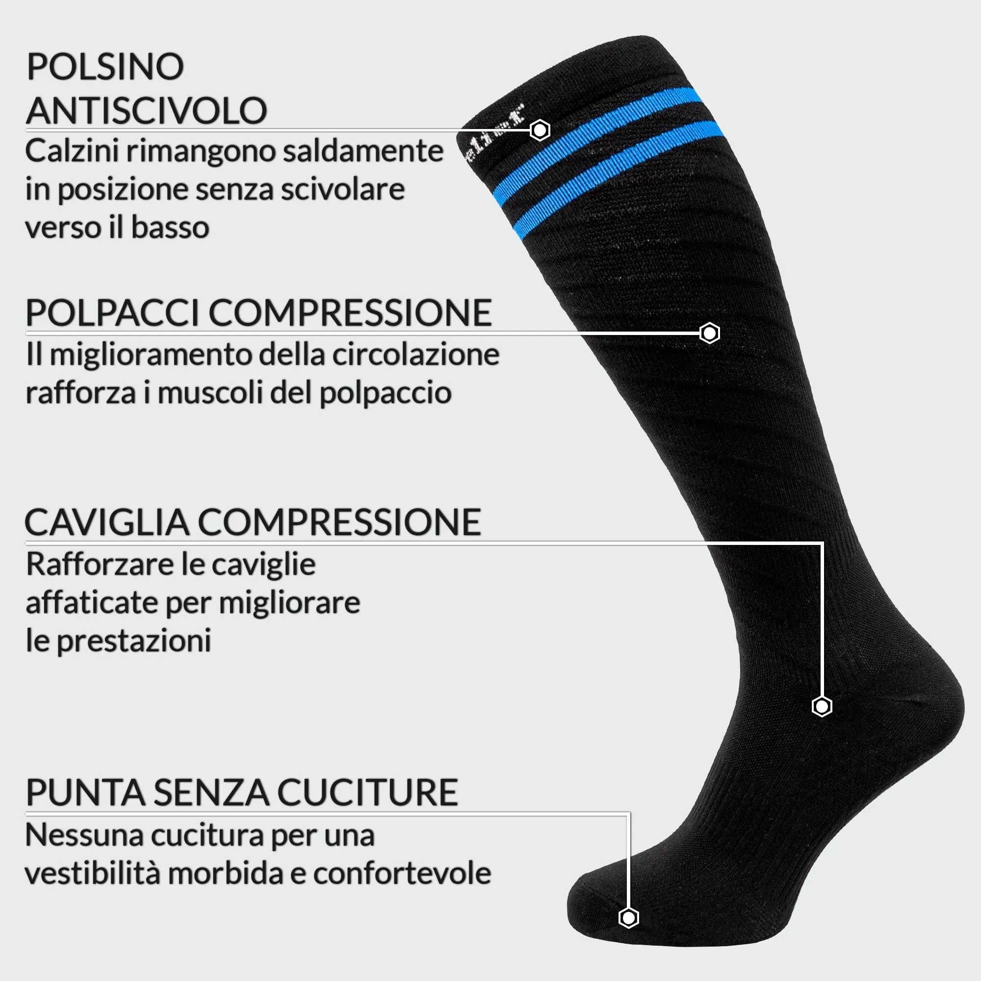 360 Relief Calze Compressione Graduata Donna e Uomo, Calze Elastiche - immagine 6