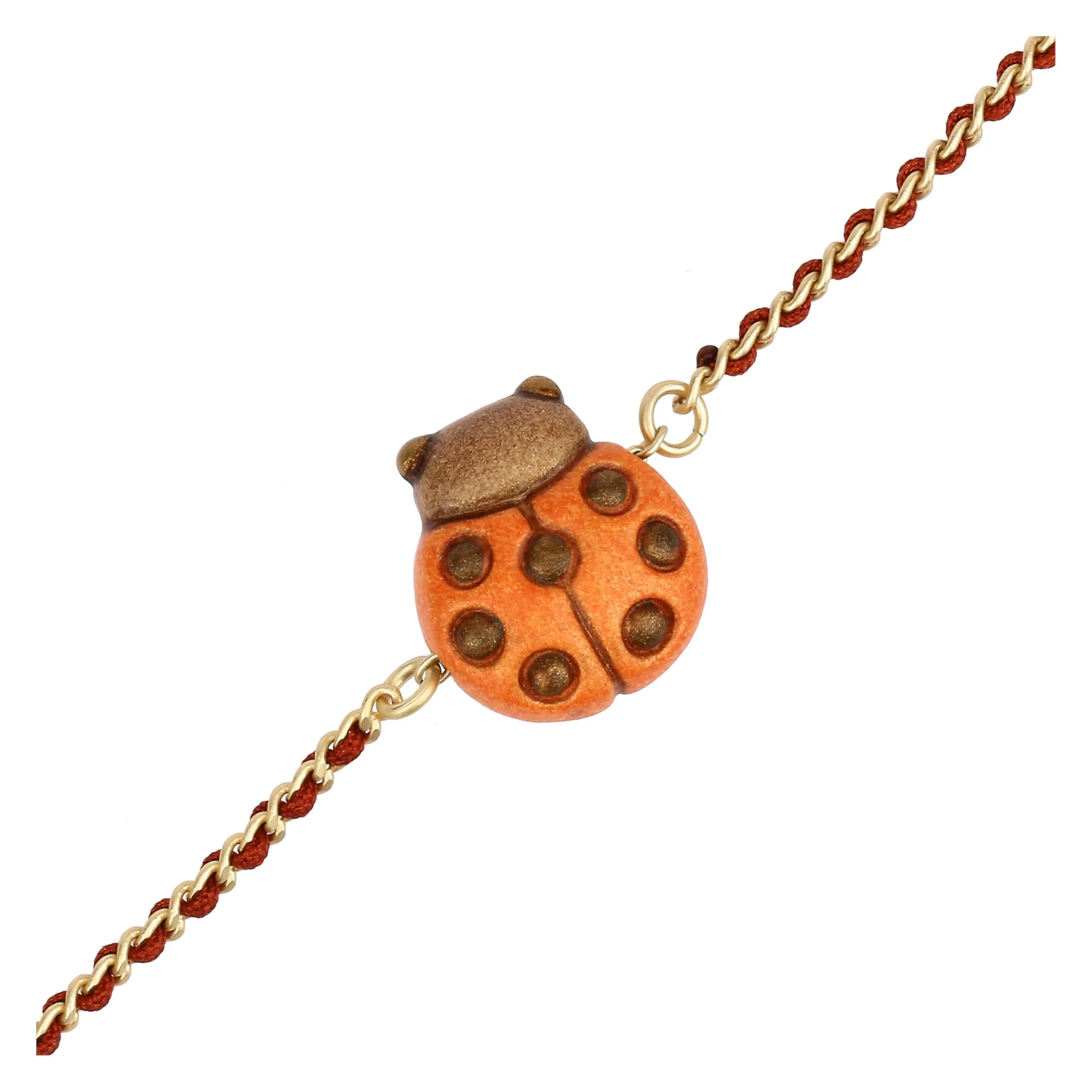 THUN Bracciale catena e tessuto con coccinella - immagine 3