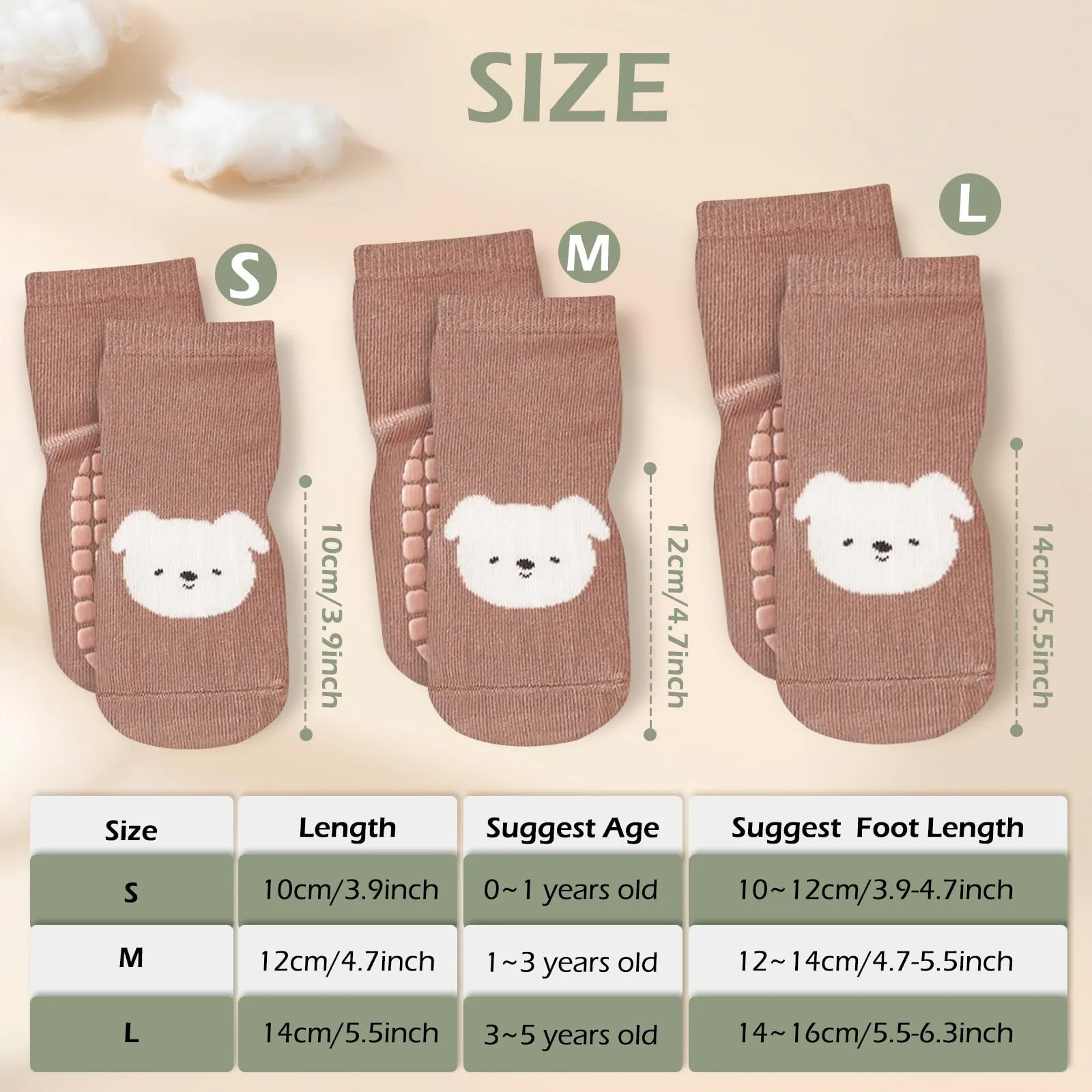 Bigqin Calzini Antiscivolo in Cotone per Bambino, Invernali Caldi, 4 Paia, 1-3 Anni - immagine 3