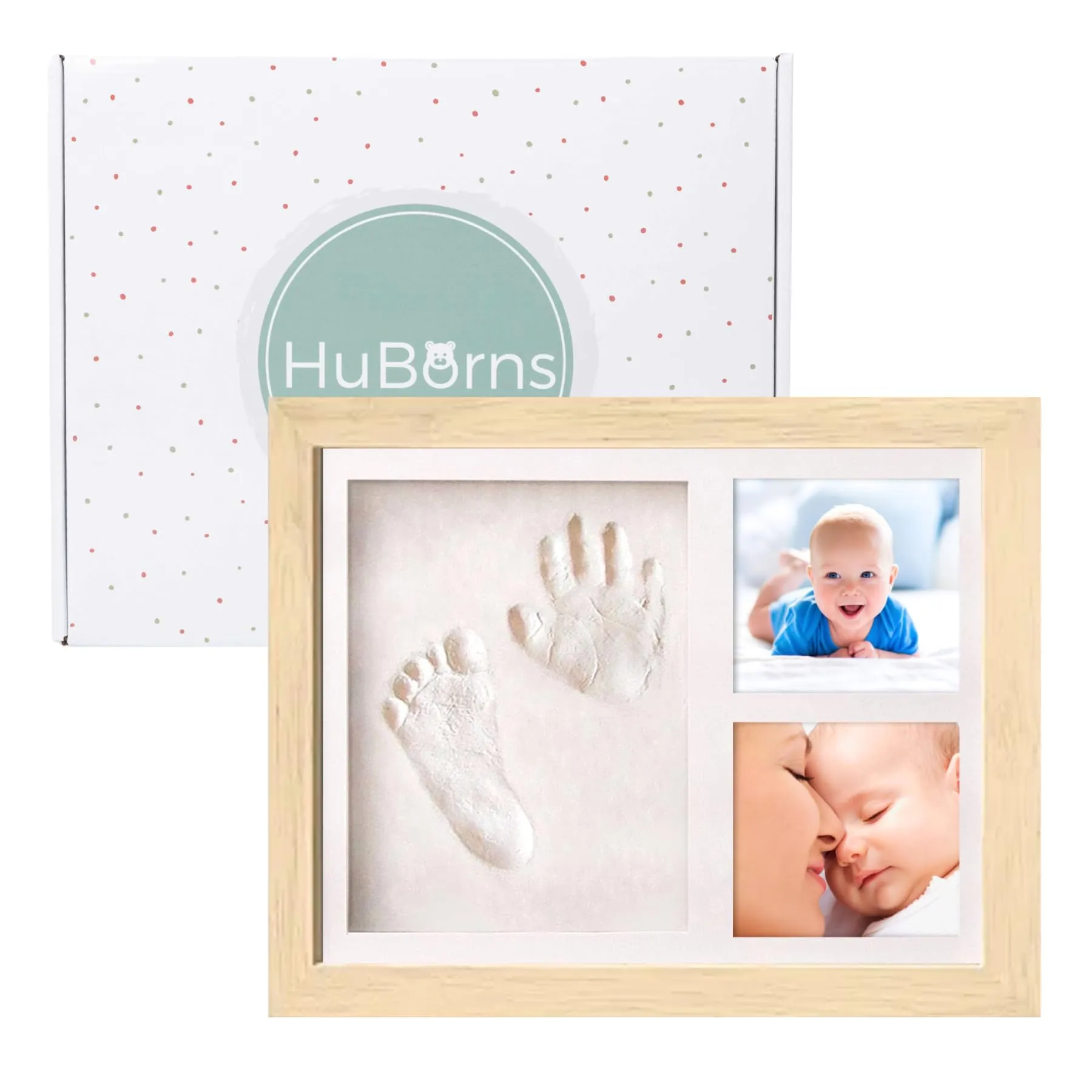 HuBorns - Kit Impronte Neonato con Argilla e Cornice - immagine 1