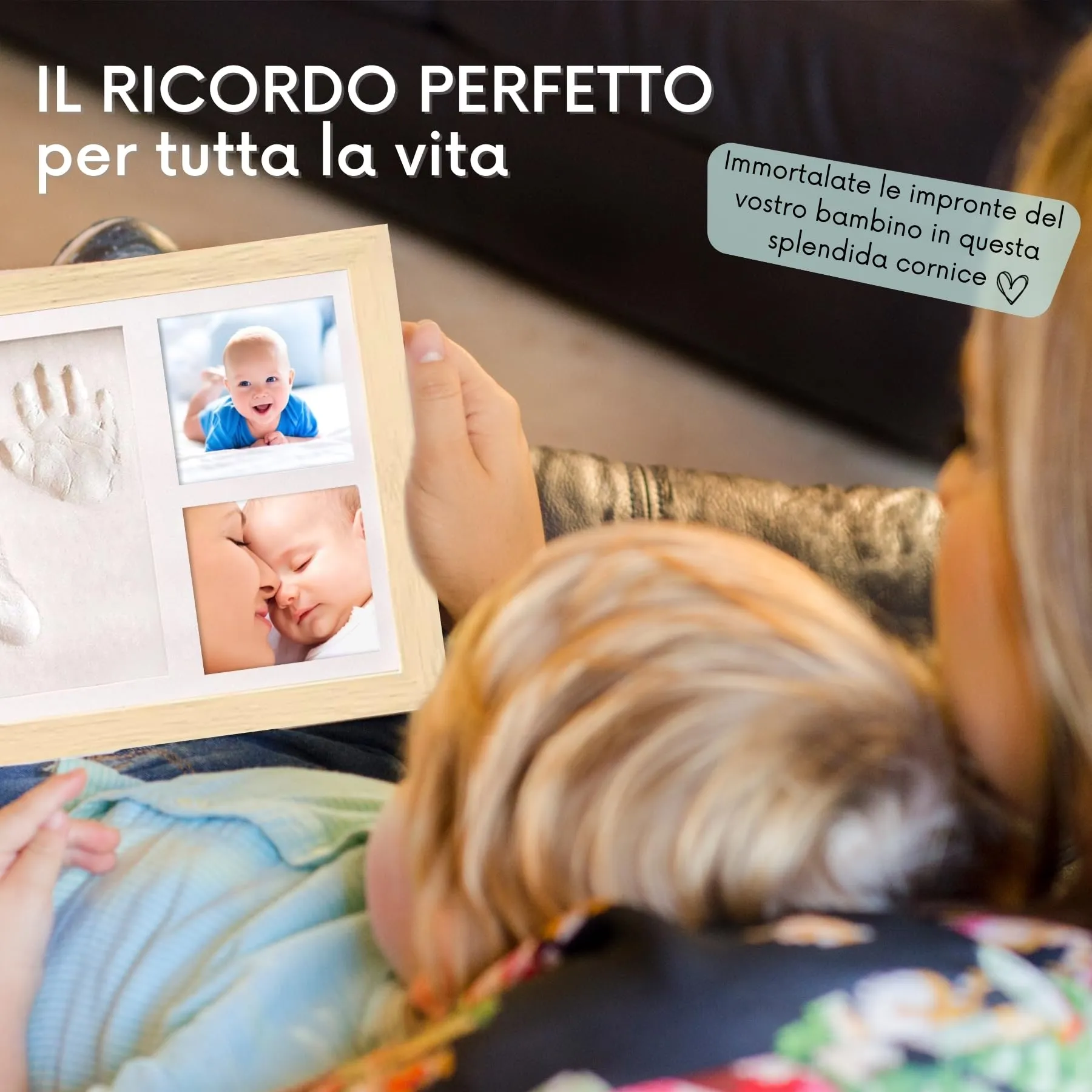 HuBorns - Kit Impronte Neonato con Argilla e Cornice - immagine 2