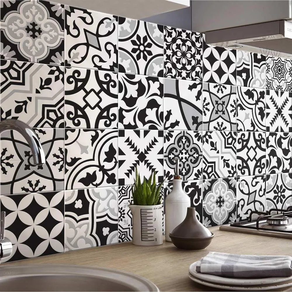RE-COVERTILES Adesivi Piastrelle in PVC per Cucina e Bagno, 10 Pz 20x20 cm, PS00153 - immagine 2