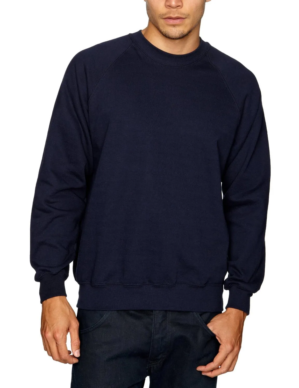 Fruit of the Loom Felpa Maniche Raglan Uomo, Blu Navy, M - immagine 1