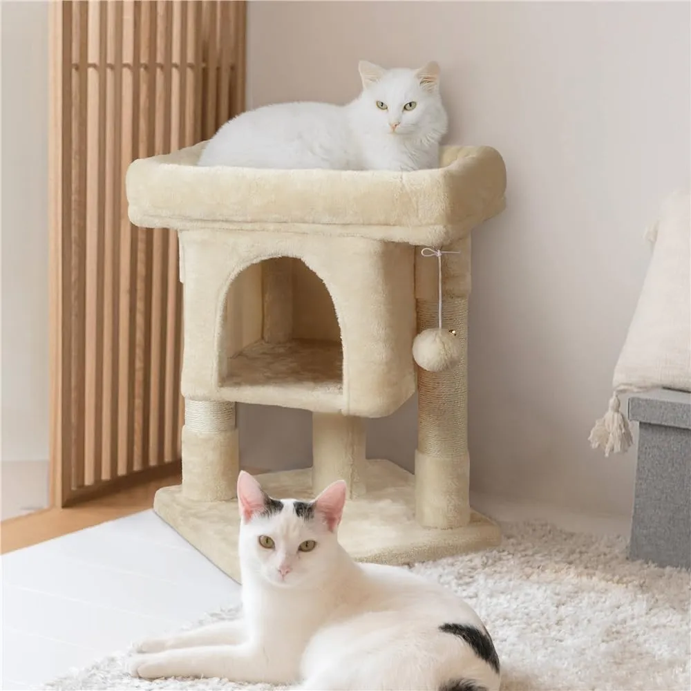 Yaheetech Albero Tiragraffi per Gatti 40,5 x 40,5 x 59 cm Beige - immagine 3