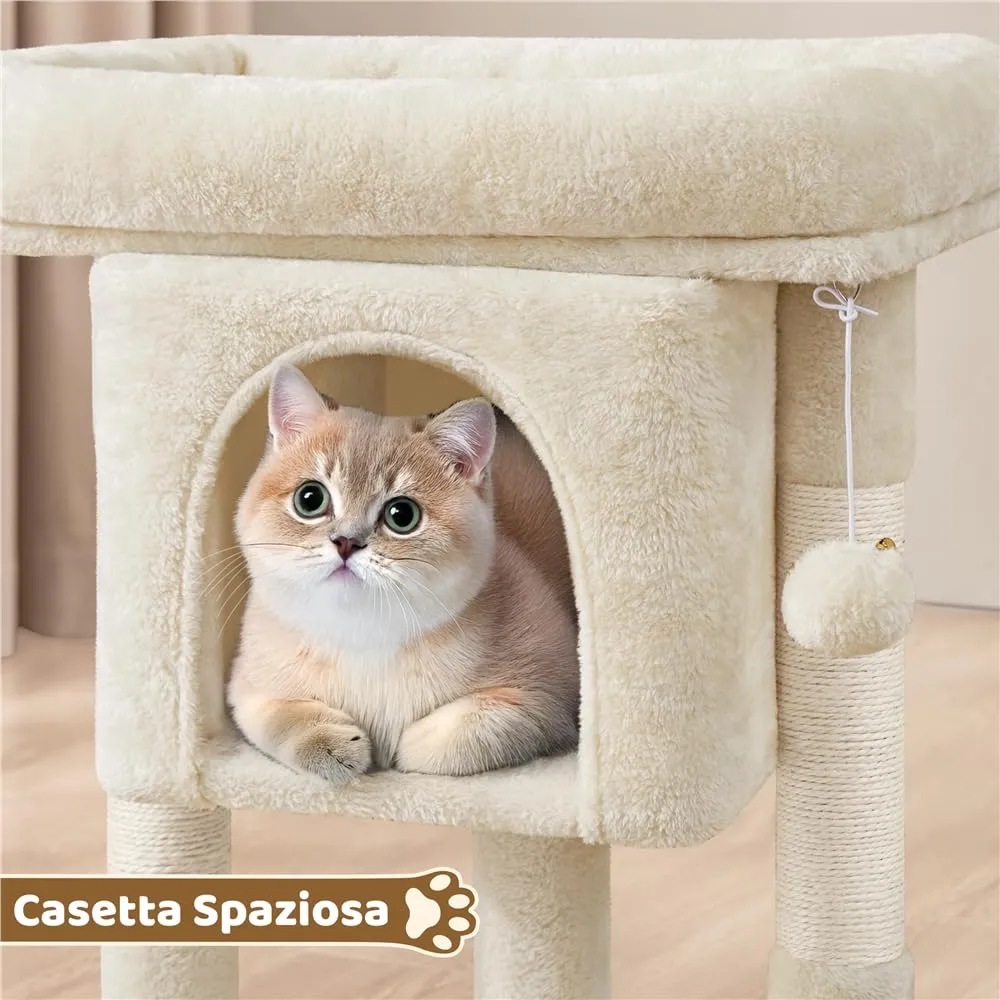Yaheetech Albero Tiragraffi per Gatti 40,5 x 40,5 x 59 cm Beige - immagine 5