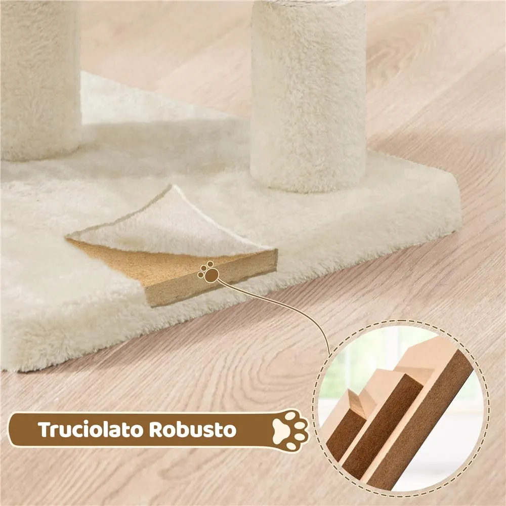 Yaheetech Albero Tiragraffi per Gatti 40,5 x 40,5 x 59 cm Beige - immagine 9