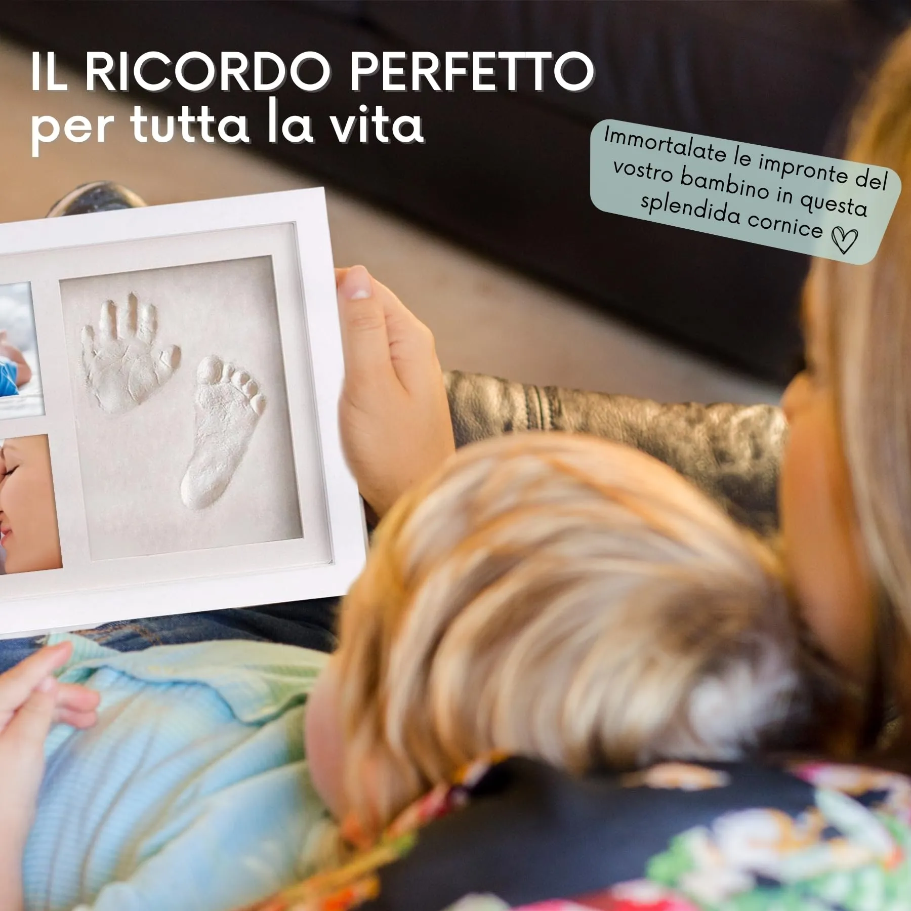 HuBorns - Kit Impronte Neonato con Argilla e Cornice - immagine 2