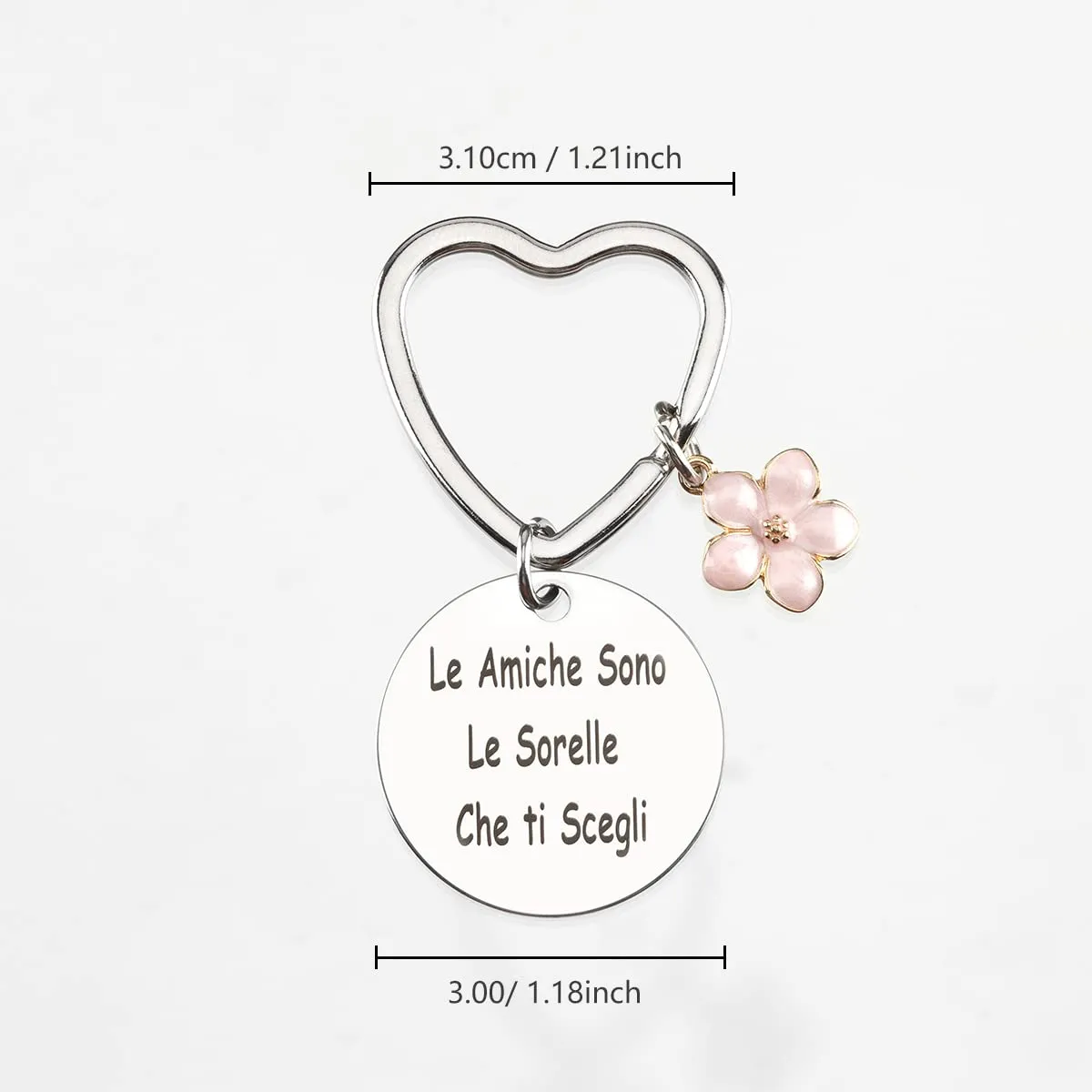 Hightopup Portachiavi Cuore Amicizia in Acciaio Inossidabile - immagine 2