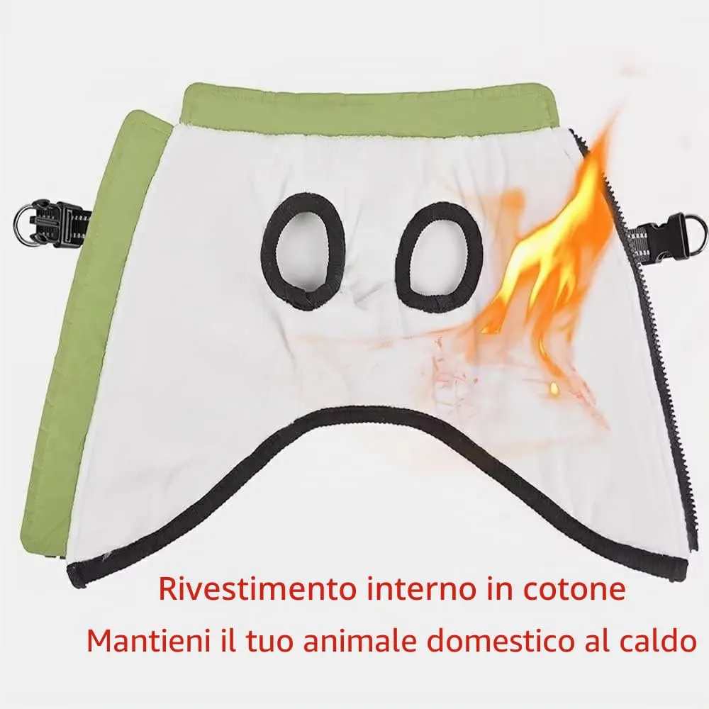 Voarge Giubbotto Invernale per Cani con Pettorina, Impermeabile e Riflettente, Verde, XL - immagine 4