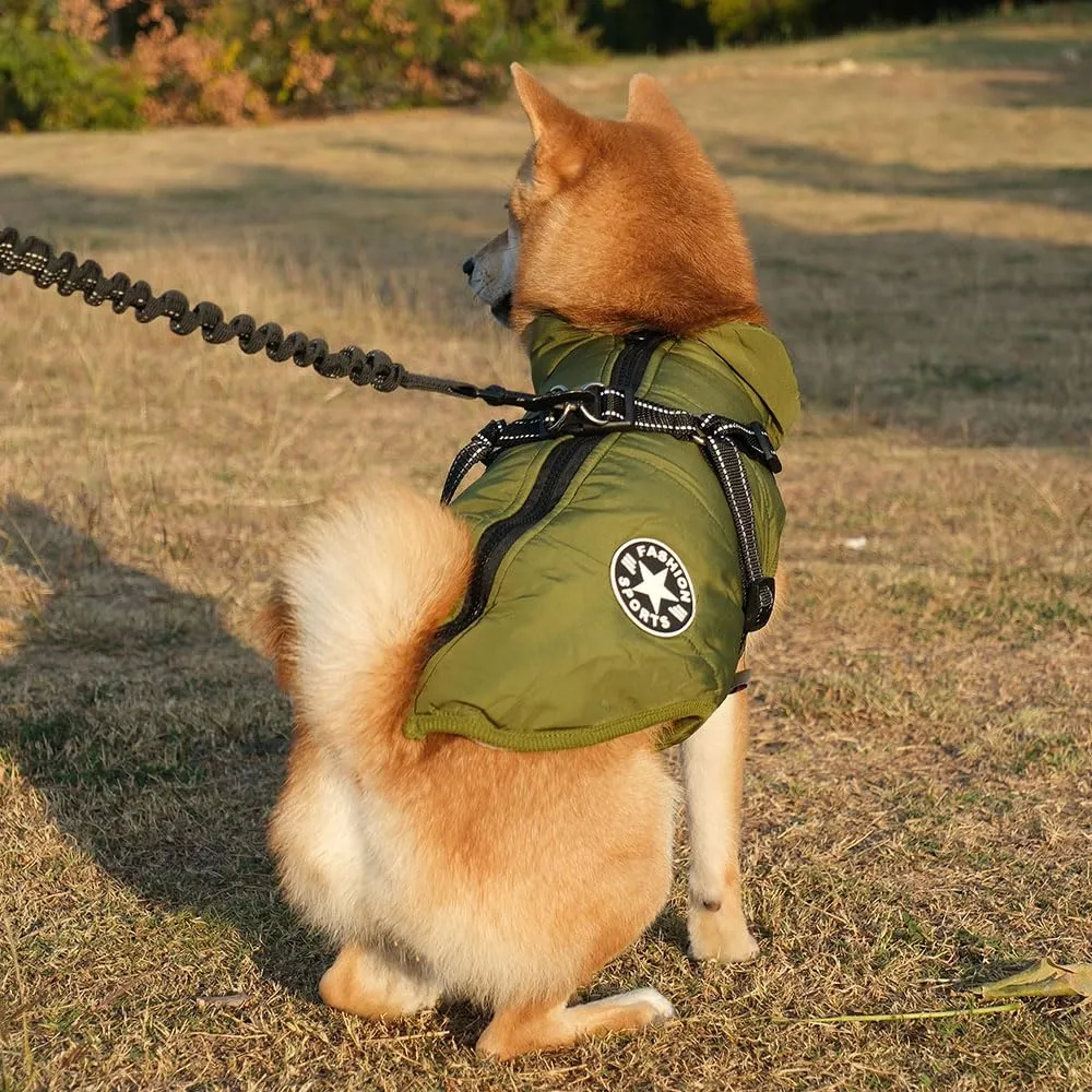 Voarge Giubbotto Invernale per Cani con Pettorina, Impermeabile e Riflettente, Verde, XL - immagine 8