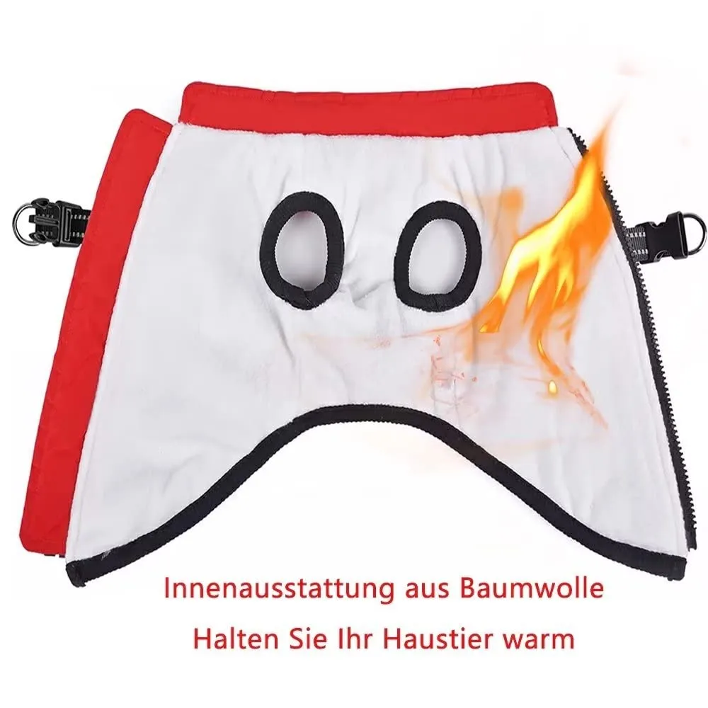 Voarge Giubbotto Invernale per Cani con Pettorina, Impermeabile e Riflettente, Rosso, XXL - immagine 4