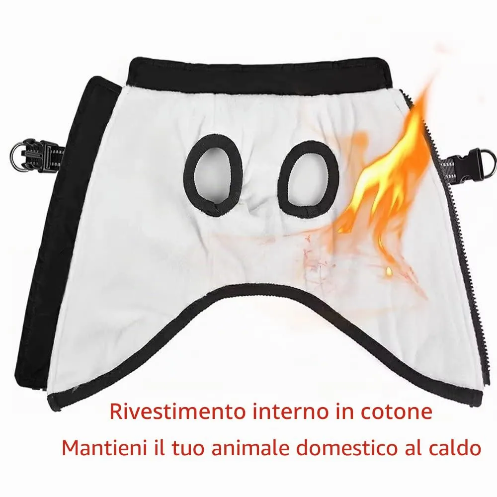 Voarge Giubbotto Invernale per Cani con Pettorina Impermeabile e Strisce Riflettenti, Nero, S - immagine 4