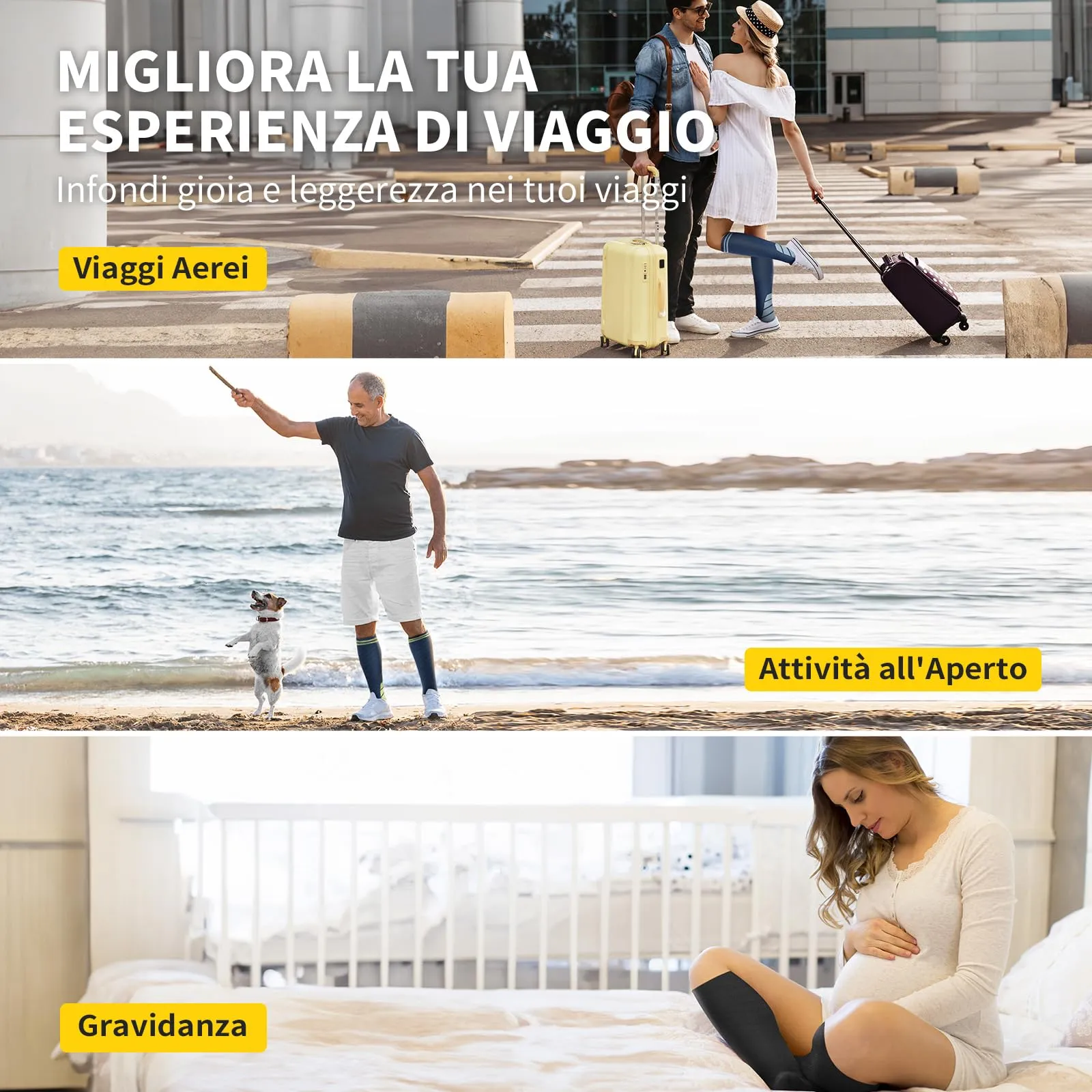 CAMBIVO Calze a Compressione Graduata 20-30mmHg, 3 Paia, Nero, 3XL - immagine 8