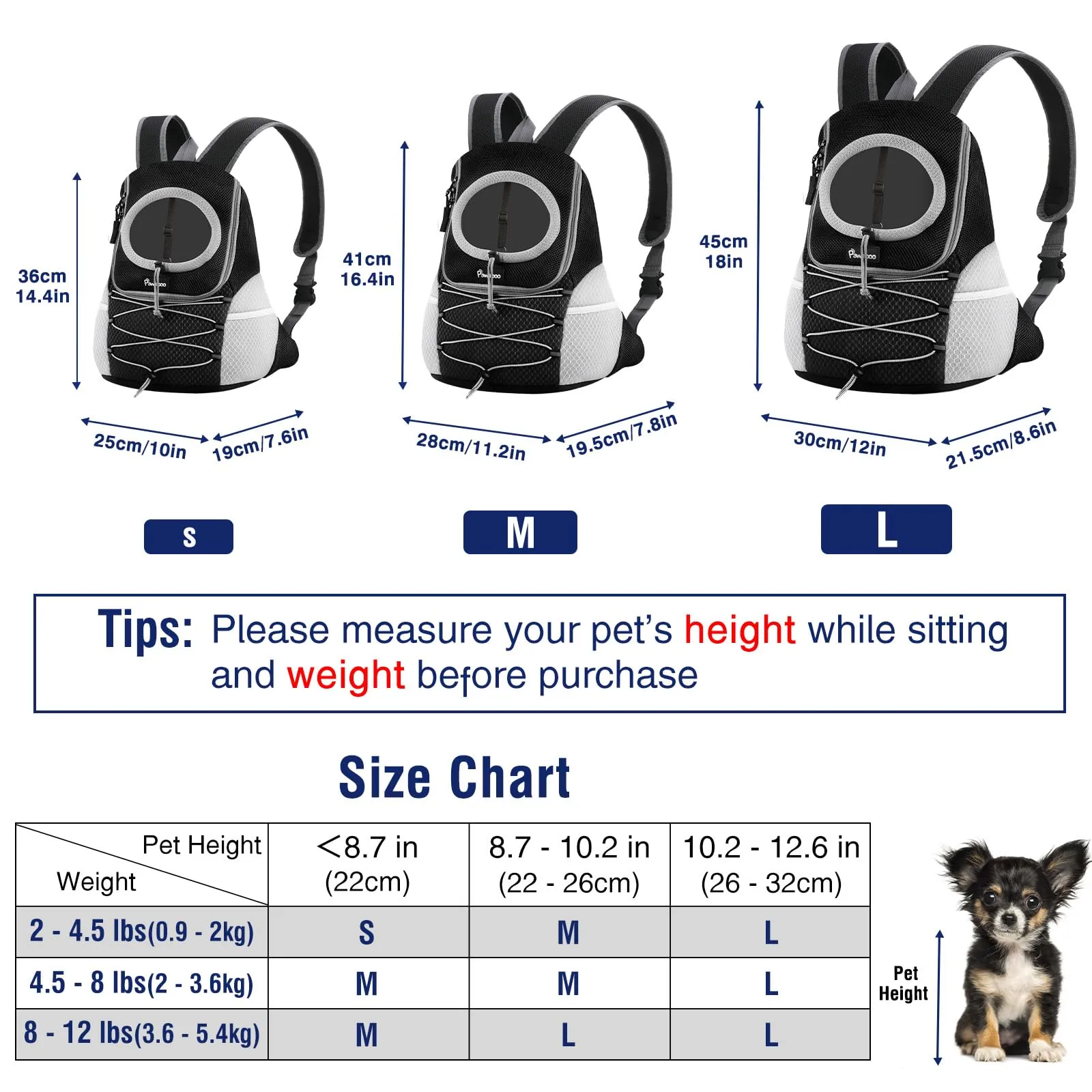 Pawaboo Zaino Trasportino Anteriore per Cani - immagine 2