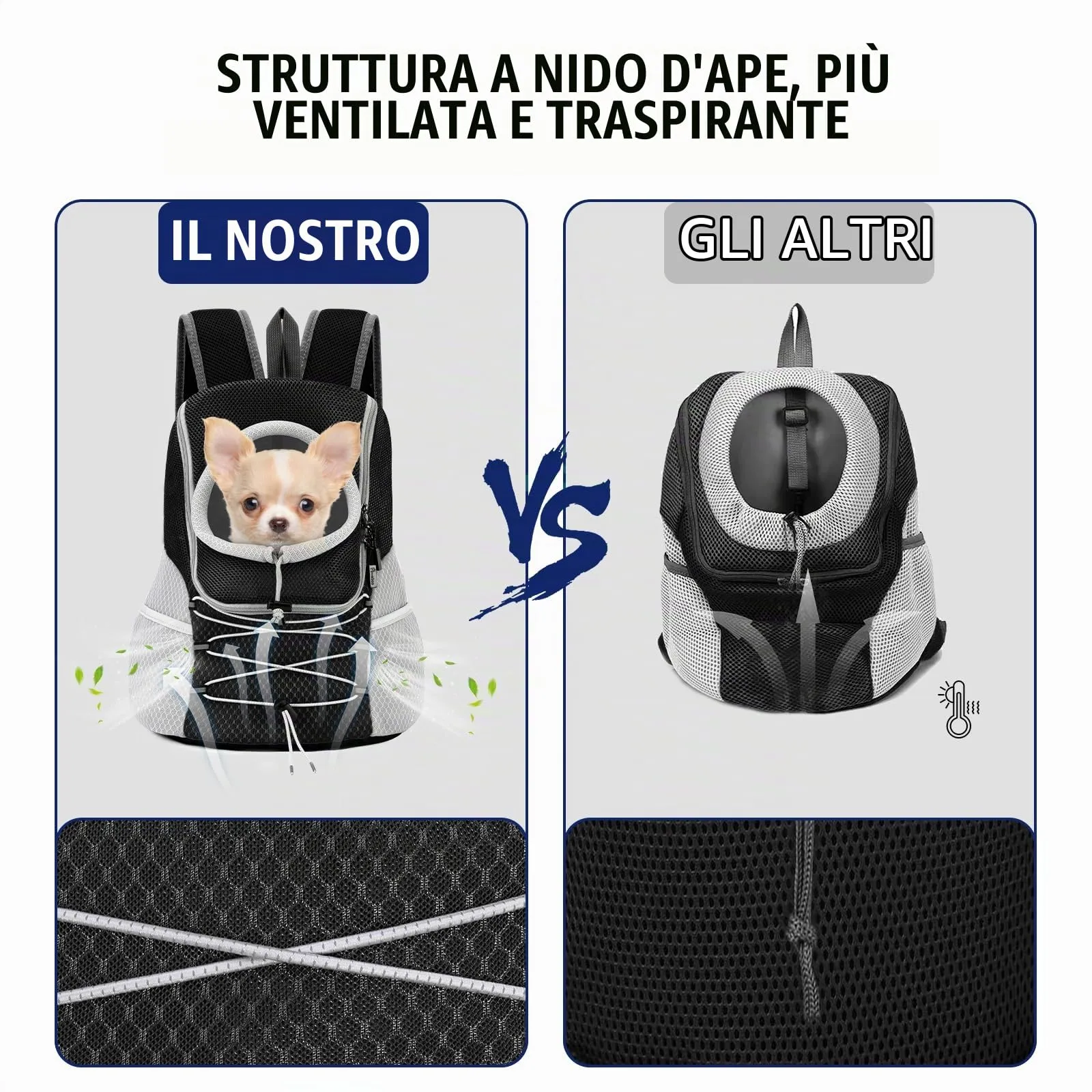 Pawaboo Zaino Trasportino Anteriore per Cani - immagine 3