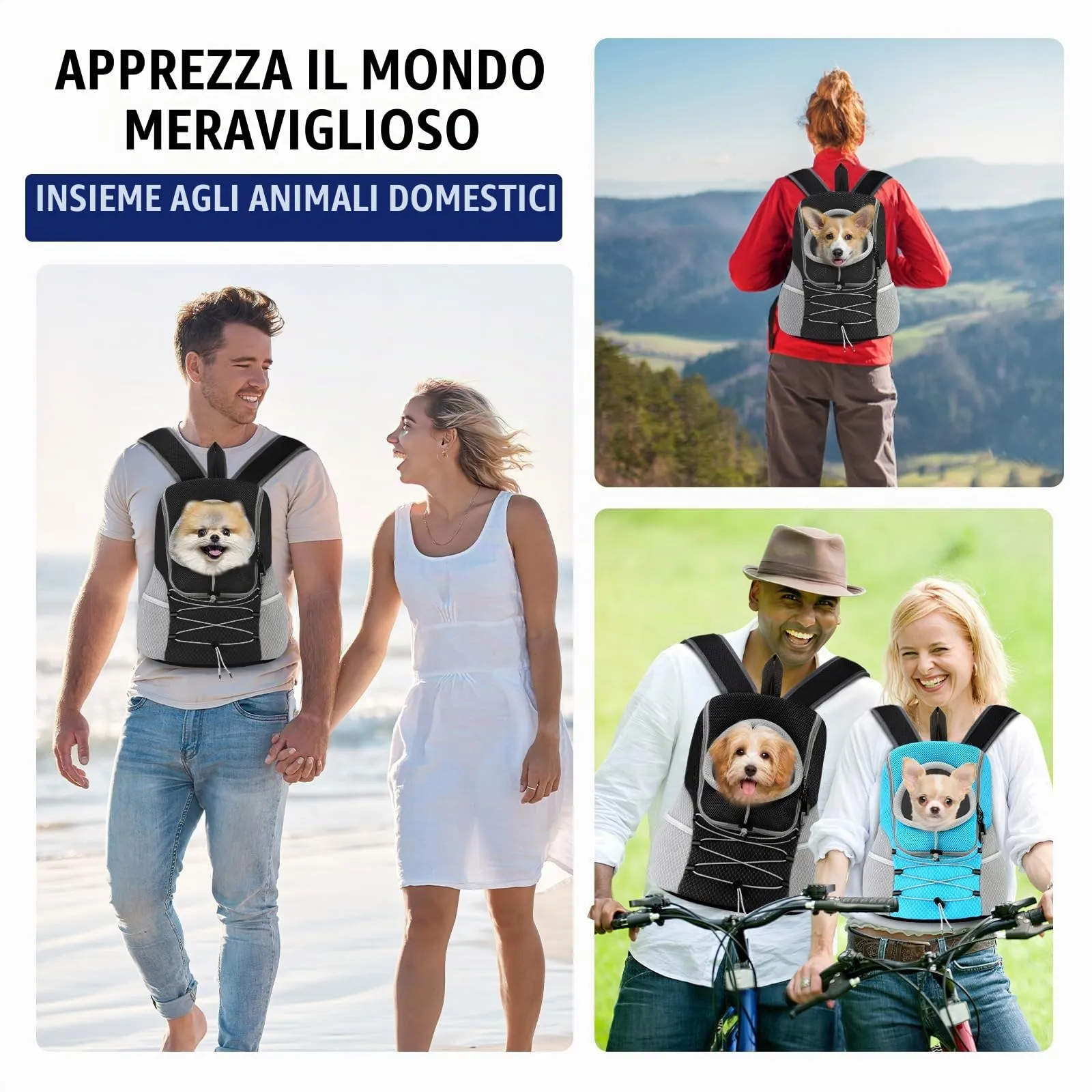 Pawaboo Zaino Trasportino Anteriore per Cani - immagine 7