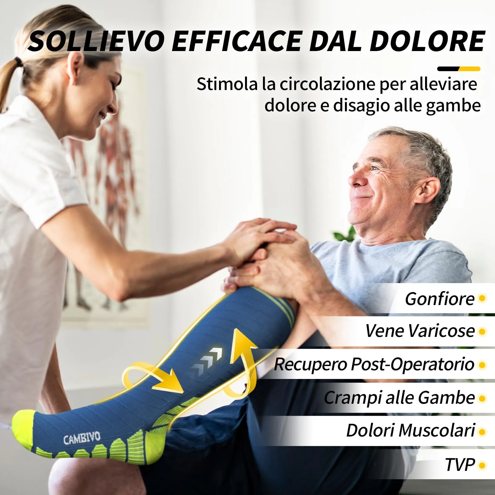 CAMBIVO Calze Compressione Graduata 20-30mmHg per Donna e Uomo, 3 Paia - immagine 5