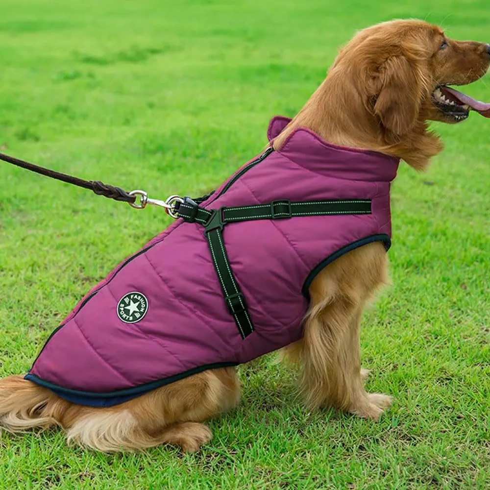 Voarge Giubbotto Invernale per Cani con Pettorina, Impermeabile e Riflettente (Lilla, M) - immagine 8